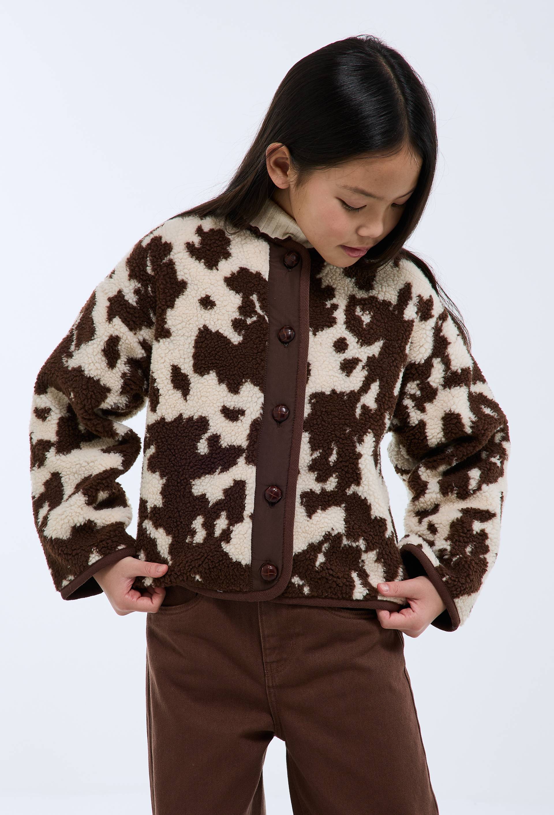 Veste effet mouton, Brun, large image number 1