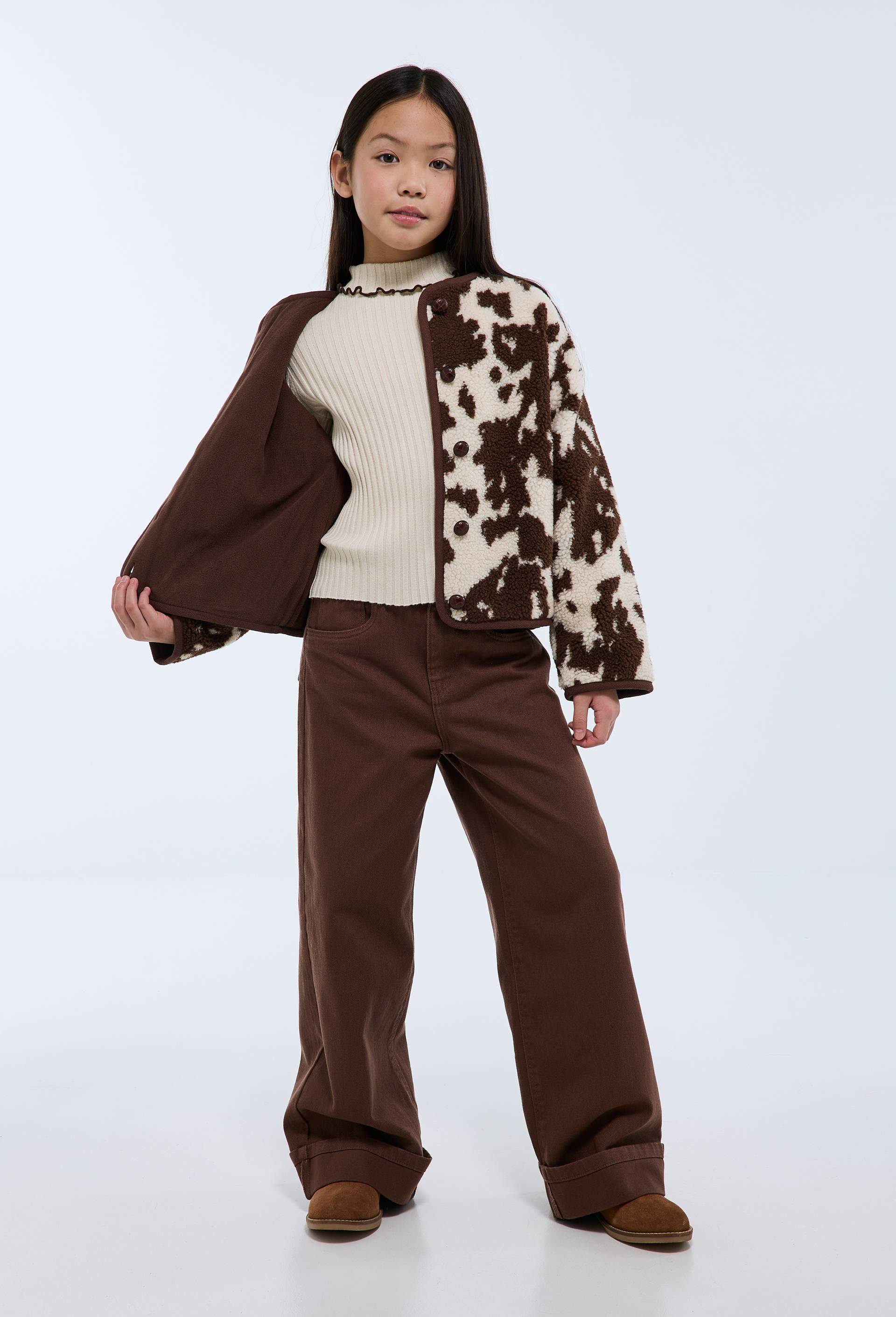 Veste effet mouton, Brun, large image number 2