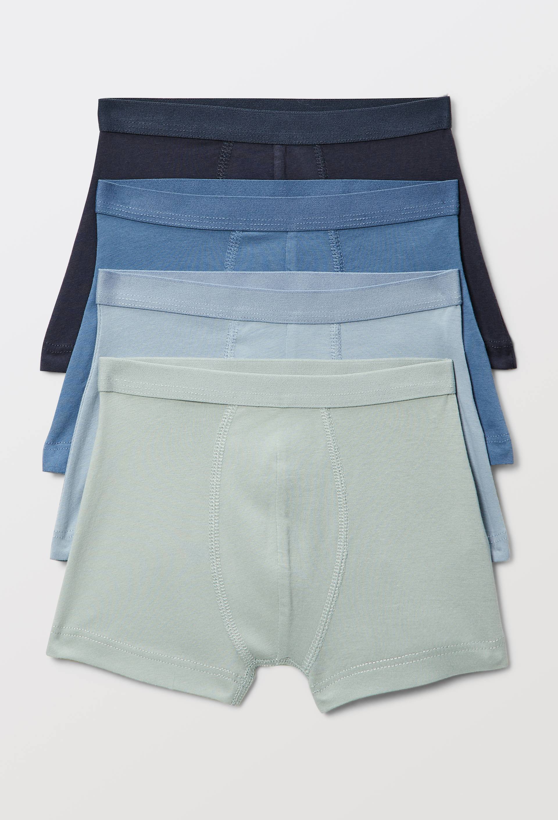 Lot de 4 boxers unis en coton BIO GOTS, Bleu, large image number 0