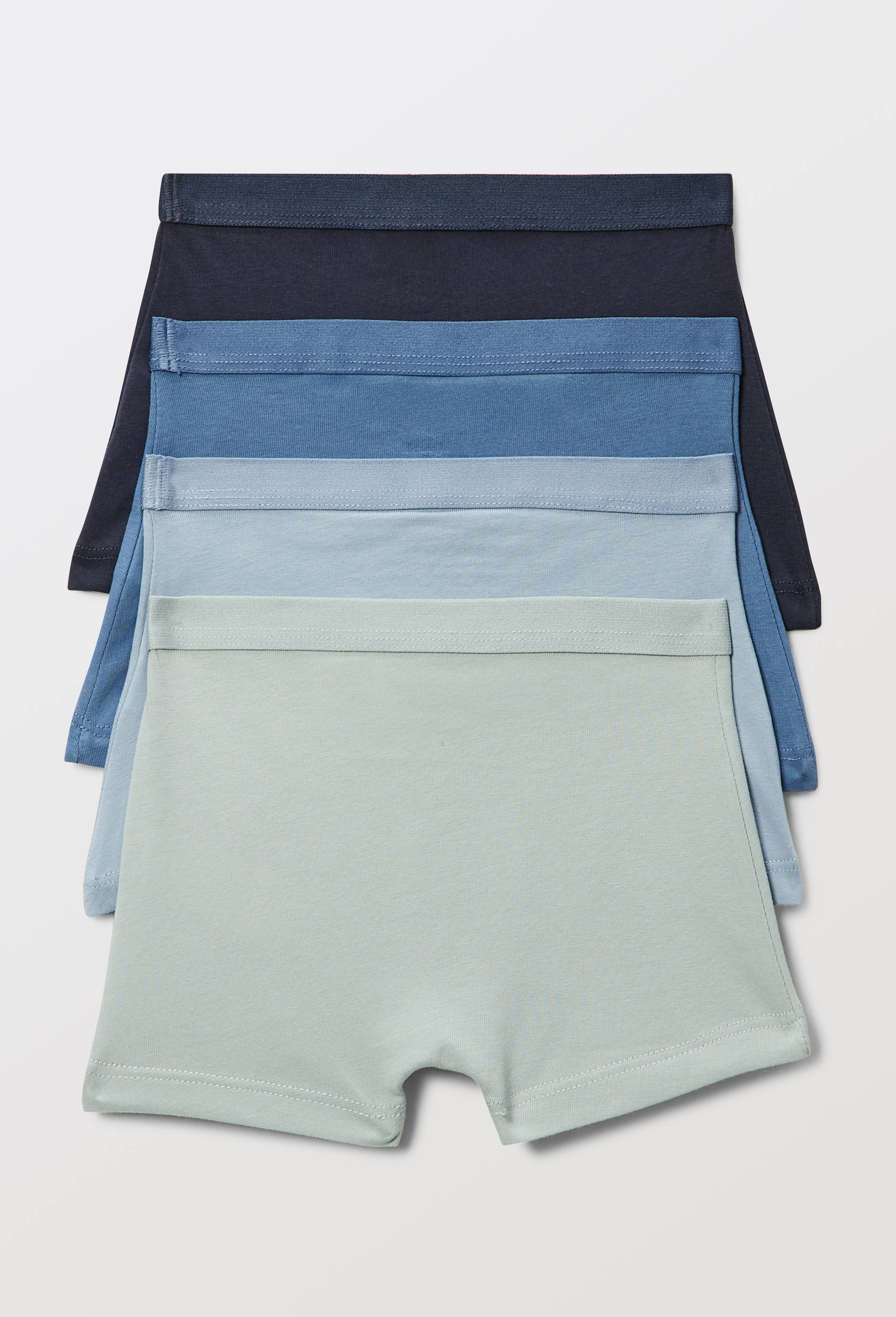 Lot de 4 boxers unis en coton BIO GOTS, Bleu, large image number 1