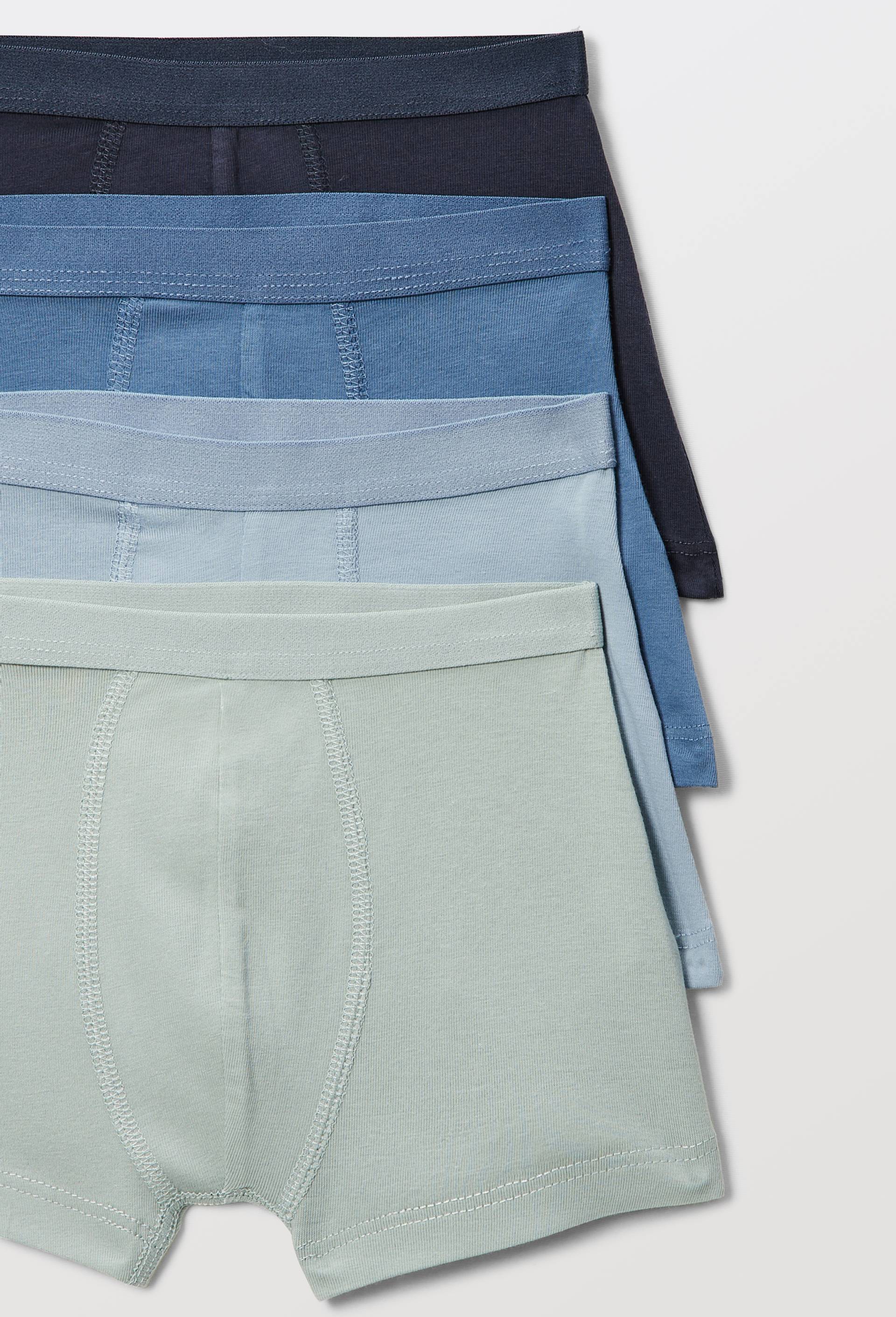 Lot de 4 boxers unis en coton BIO GOTS, Bleu, large image number 2.0