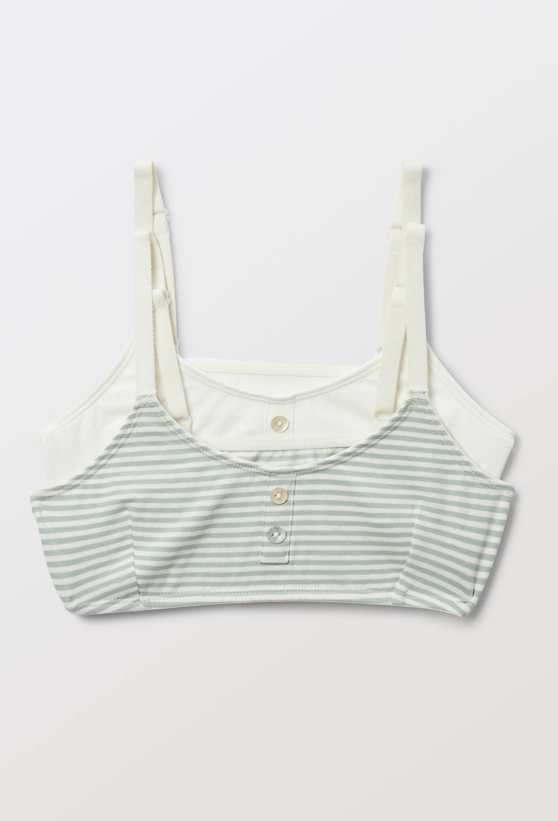 Lot de 2 brassi&egrave;res en coton BIO GOTS, Vert fonc&eacute;, large image number 0