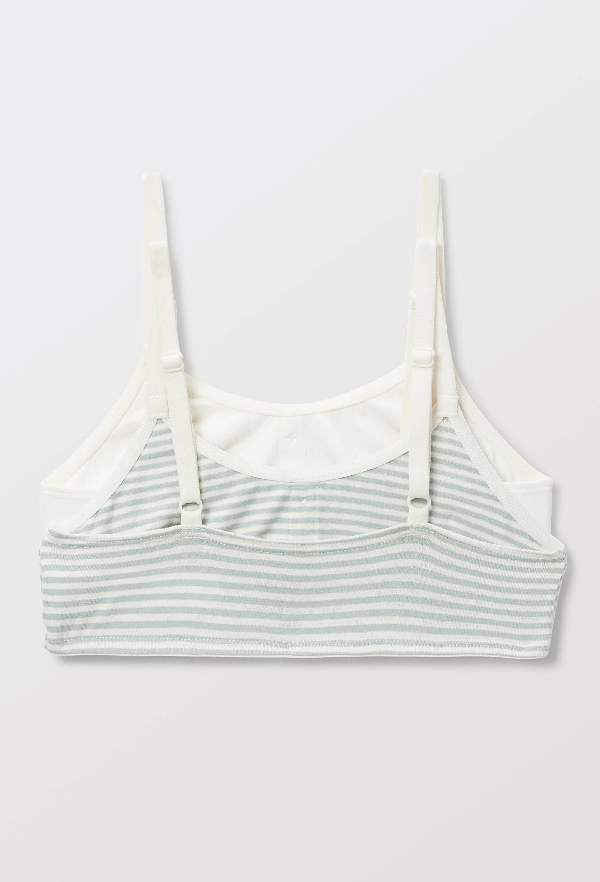 Lot de 2 brassi&egrave;res en coton BIO GOTS, Vert fonc&eacute;, large image number 1