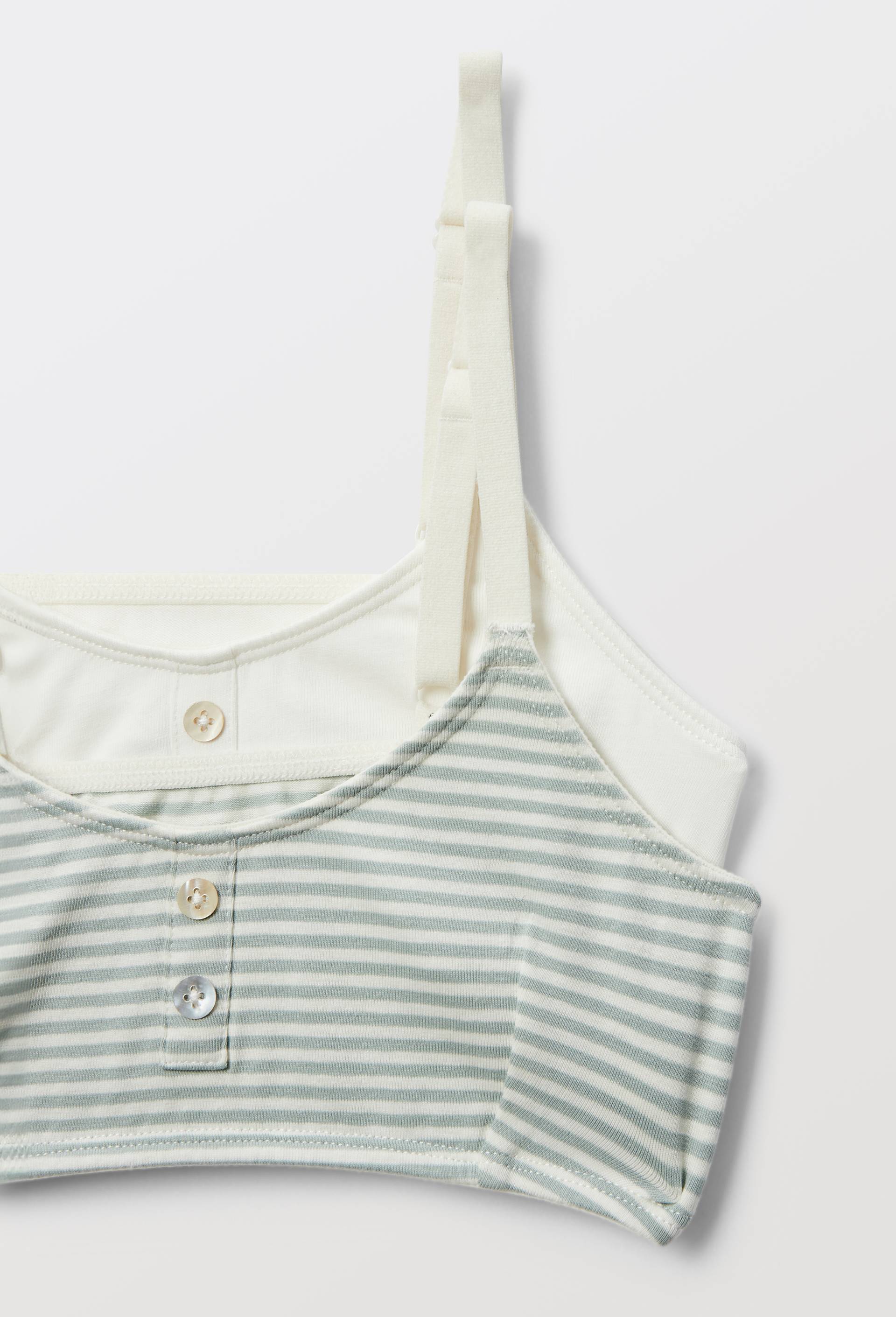 Lot de 2 brassi&egrave;res en coton BIO GOTS, Vert fonc&eacute;, large image number 2.0