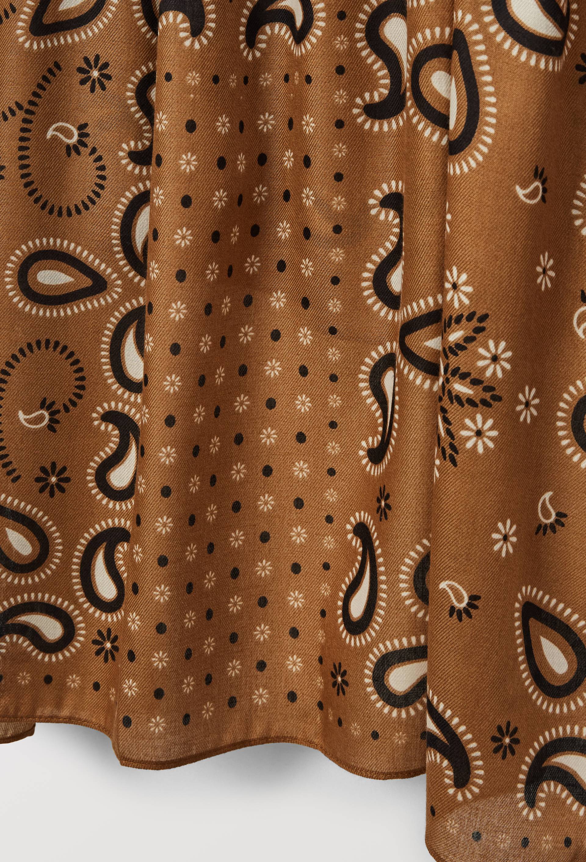 Echarpe imprim&eacute;e, mati&egrave;re recycl&eacute;e, Beige, large image number 1