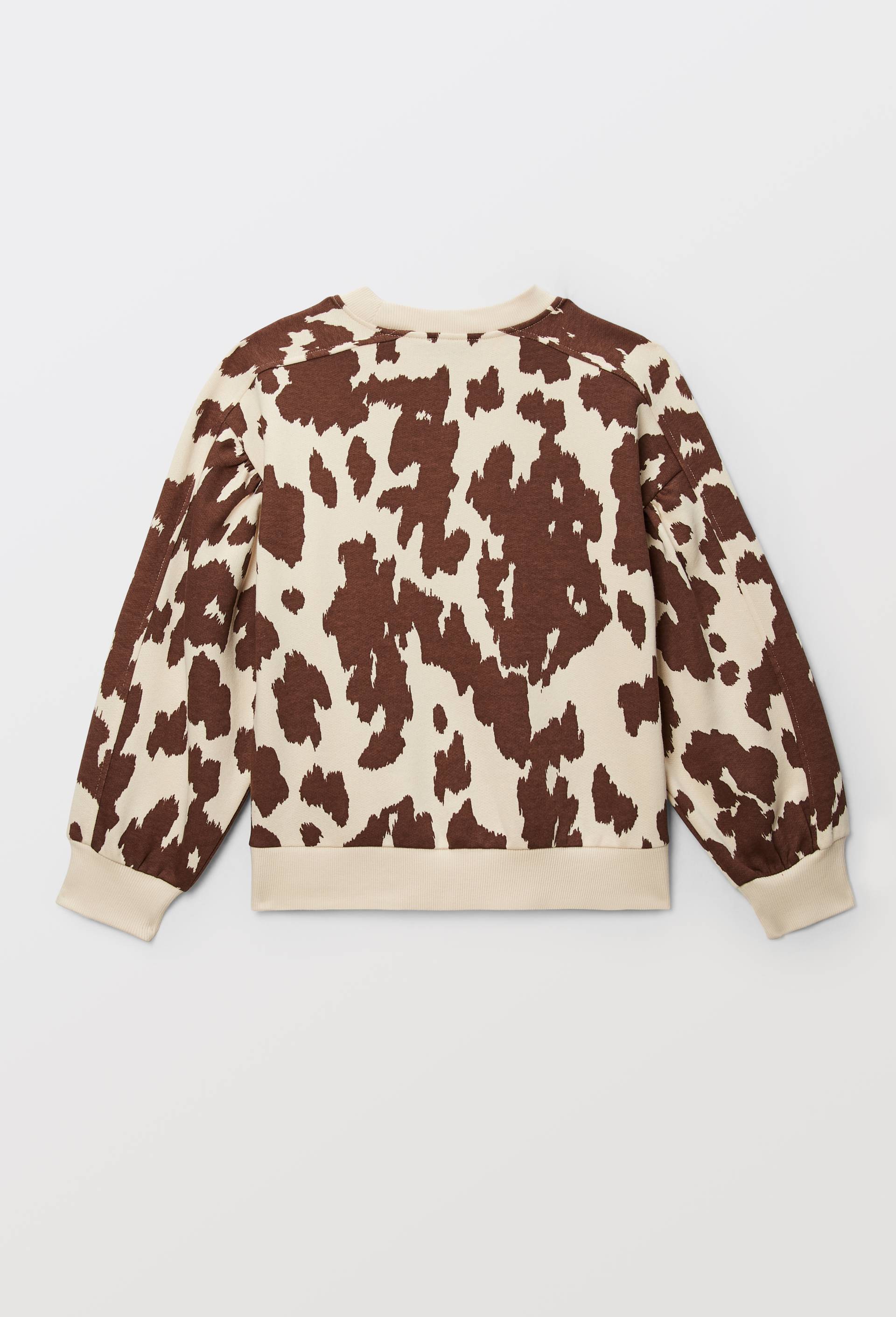 Sweat en coton imprim&eacute;, Beige clair, large image number 3