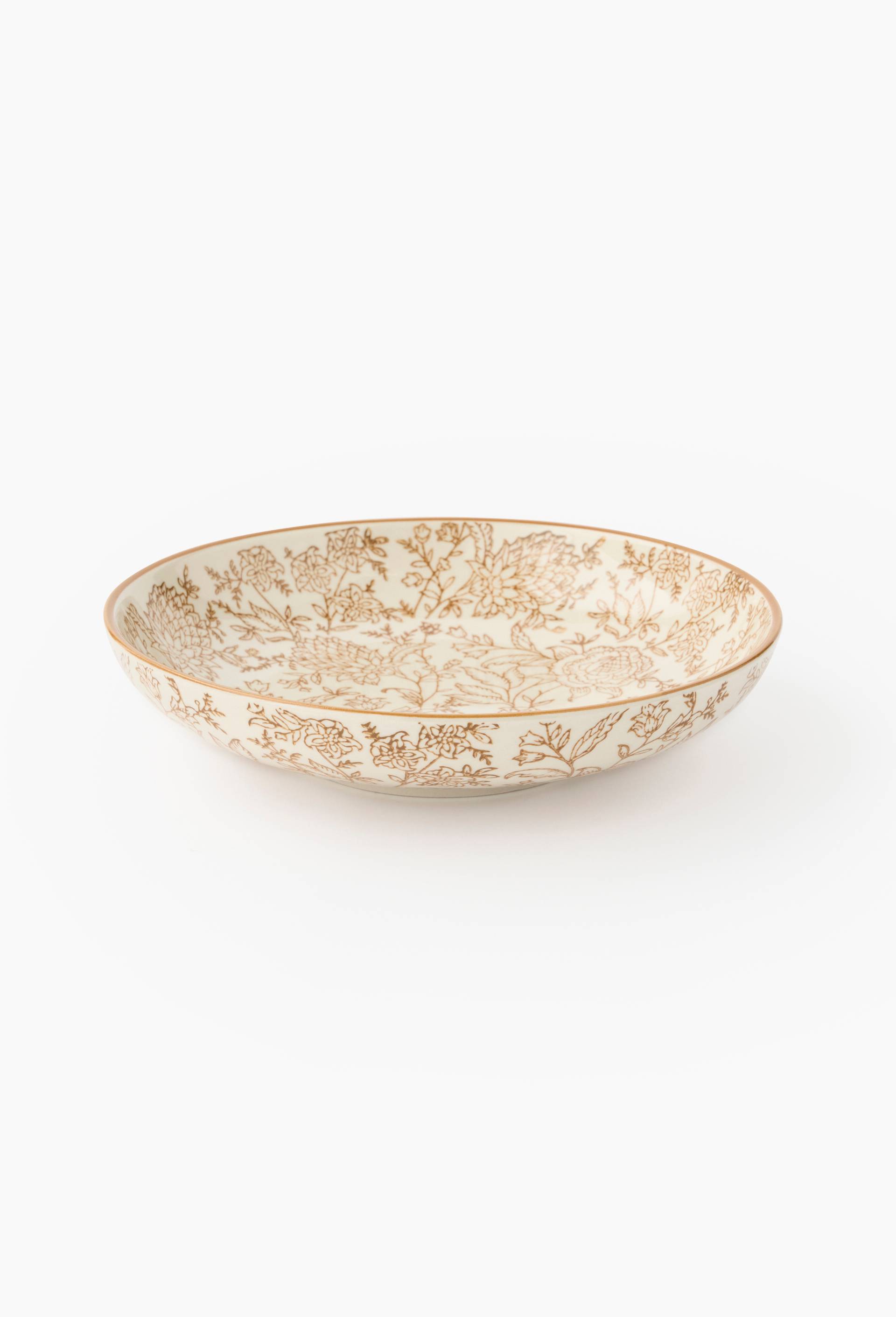 Assiette creuse, finition imprim&eacute;e, 20cm, Brun, large image number 0