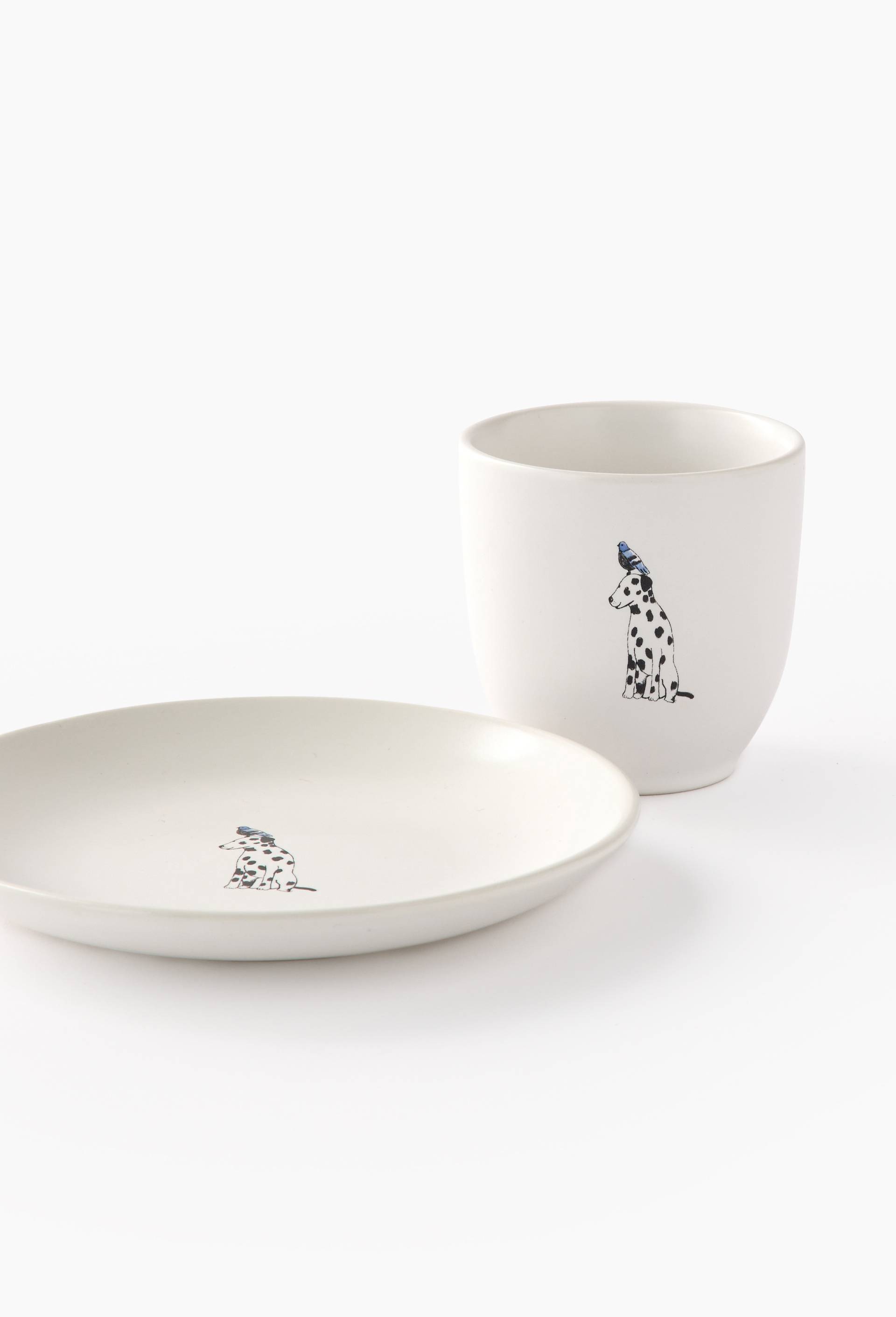 Assiette &agrave; pain finition imprim&eacute;e, 14cm, Blanc, large image number 1