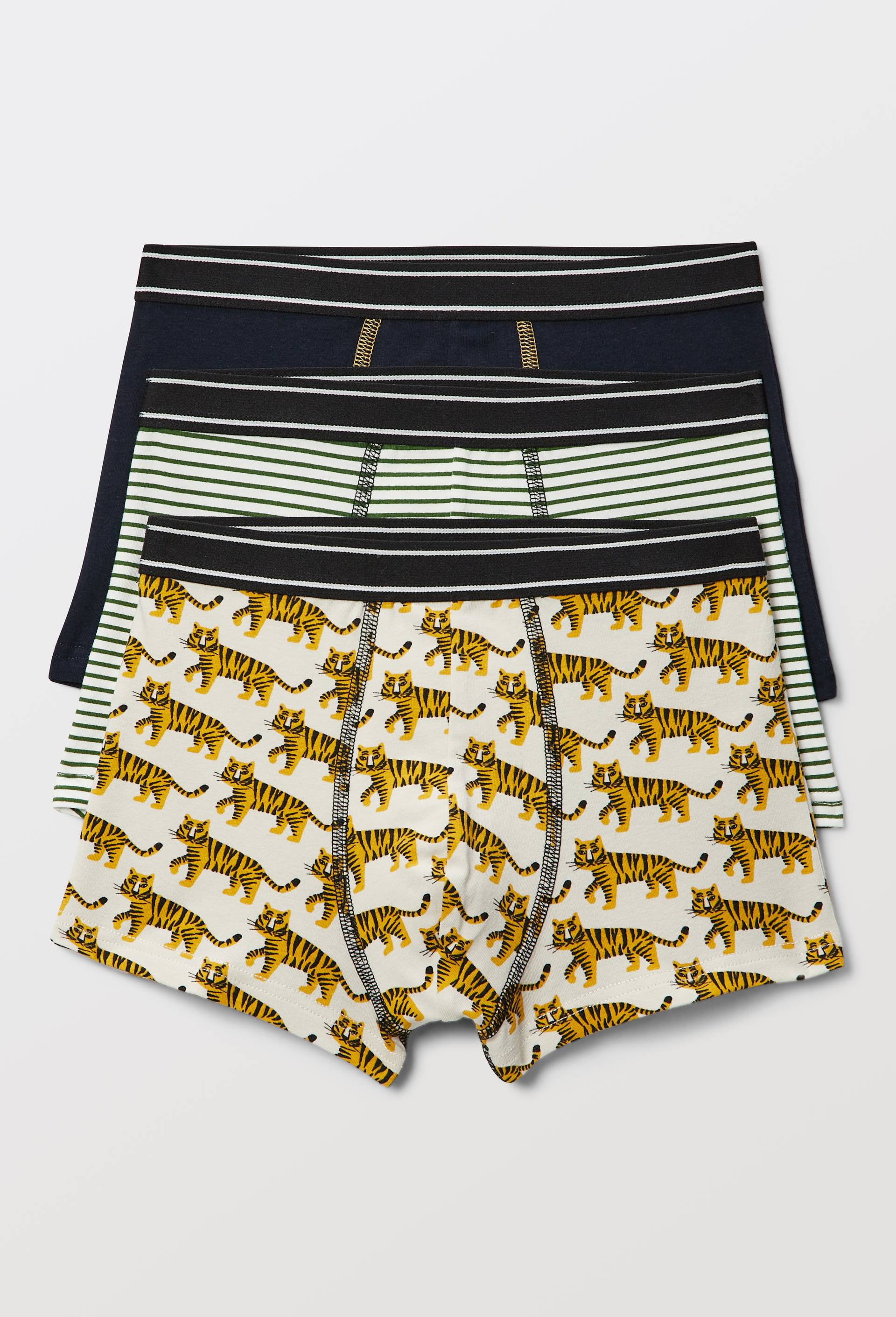 Lot de 3 boxers imprim&eacute;s en coton BIO GOTS, Jaune, large image number 0