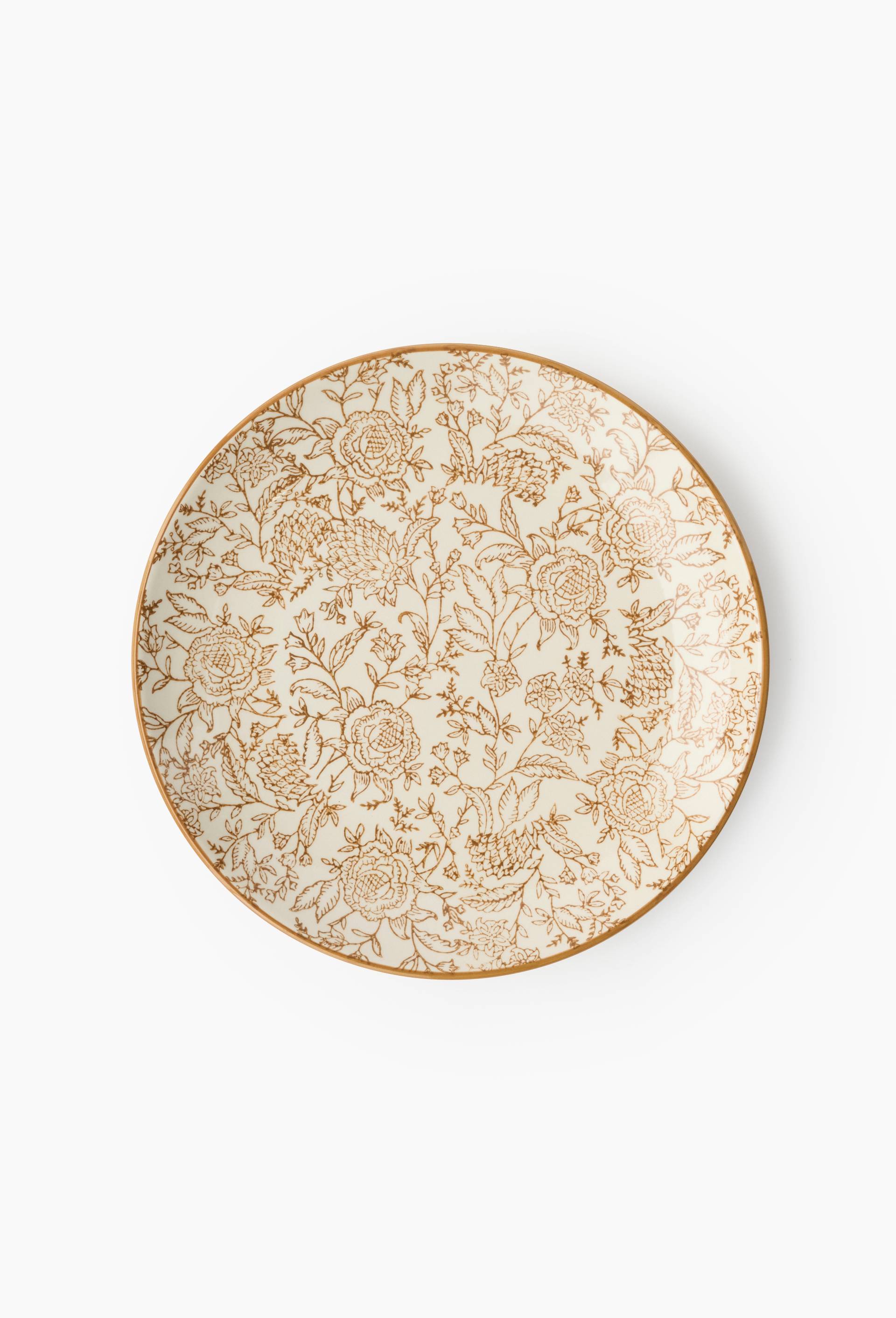 Assiette plate finition imprim&eacute;e, 25cm, Brun, large image number 0.0