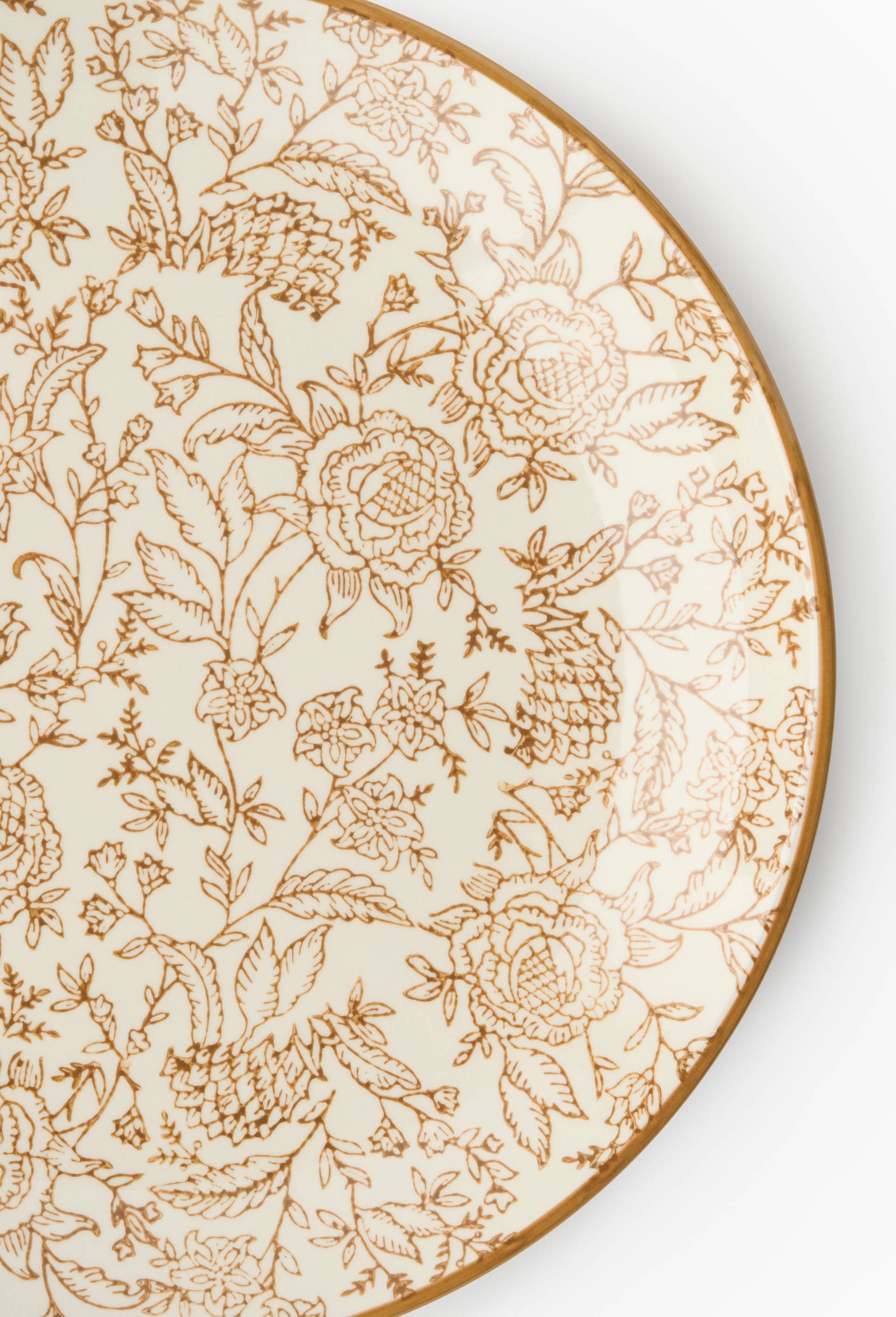 Assiette plate finition imprim&eacute;e, 25cm, Brun, large image number 1