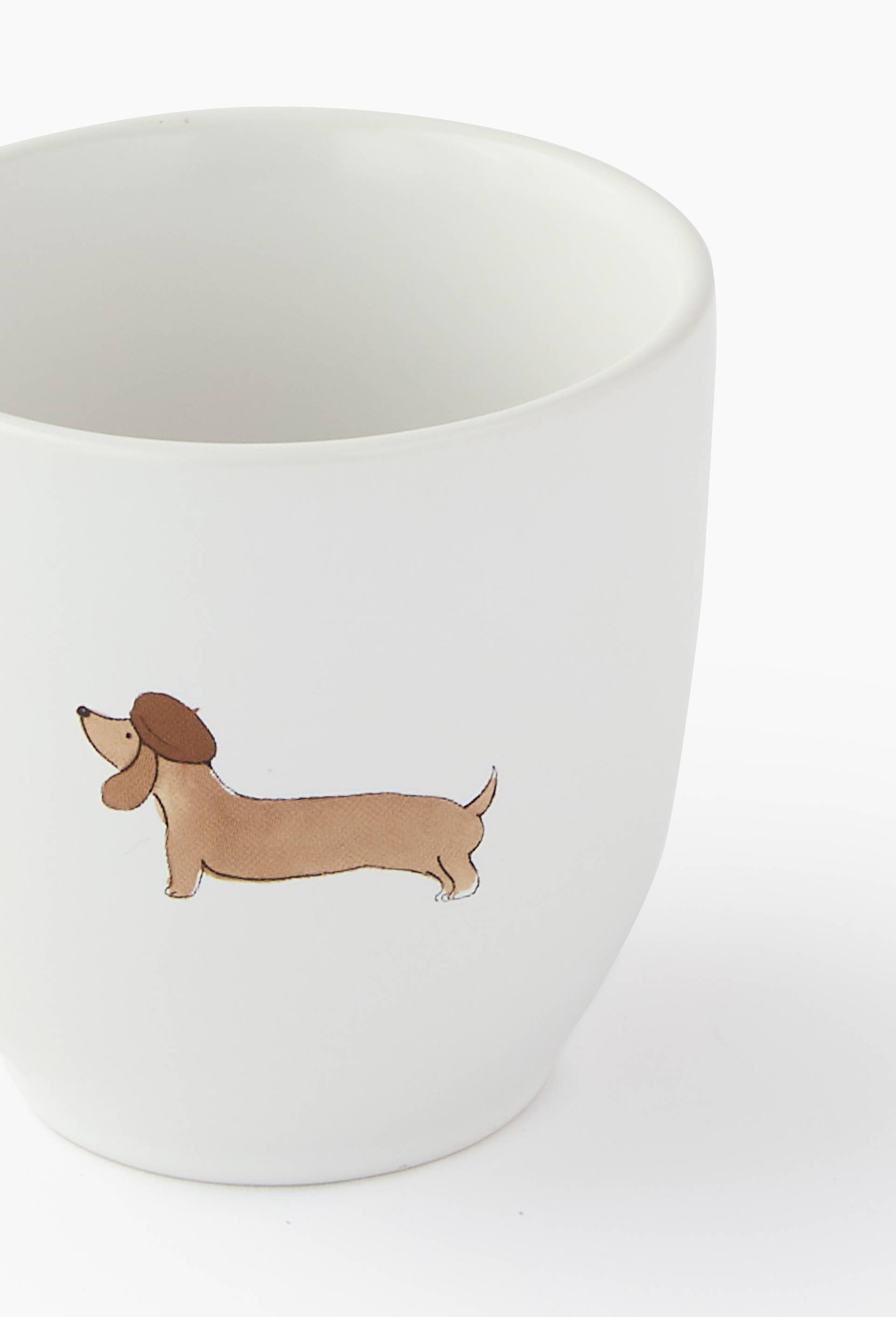 Tasse finition imprim&eacute;e teckel, 20cl, Blanc, large image number 1