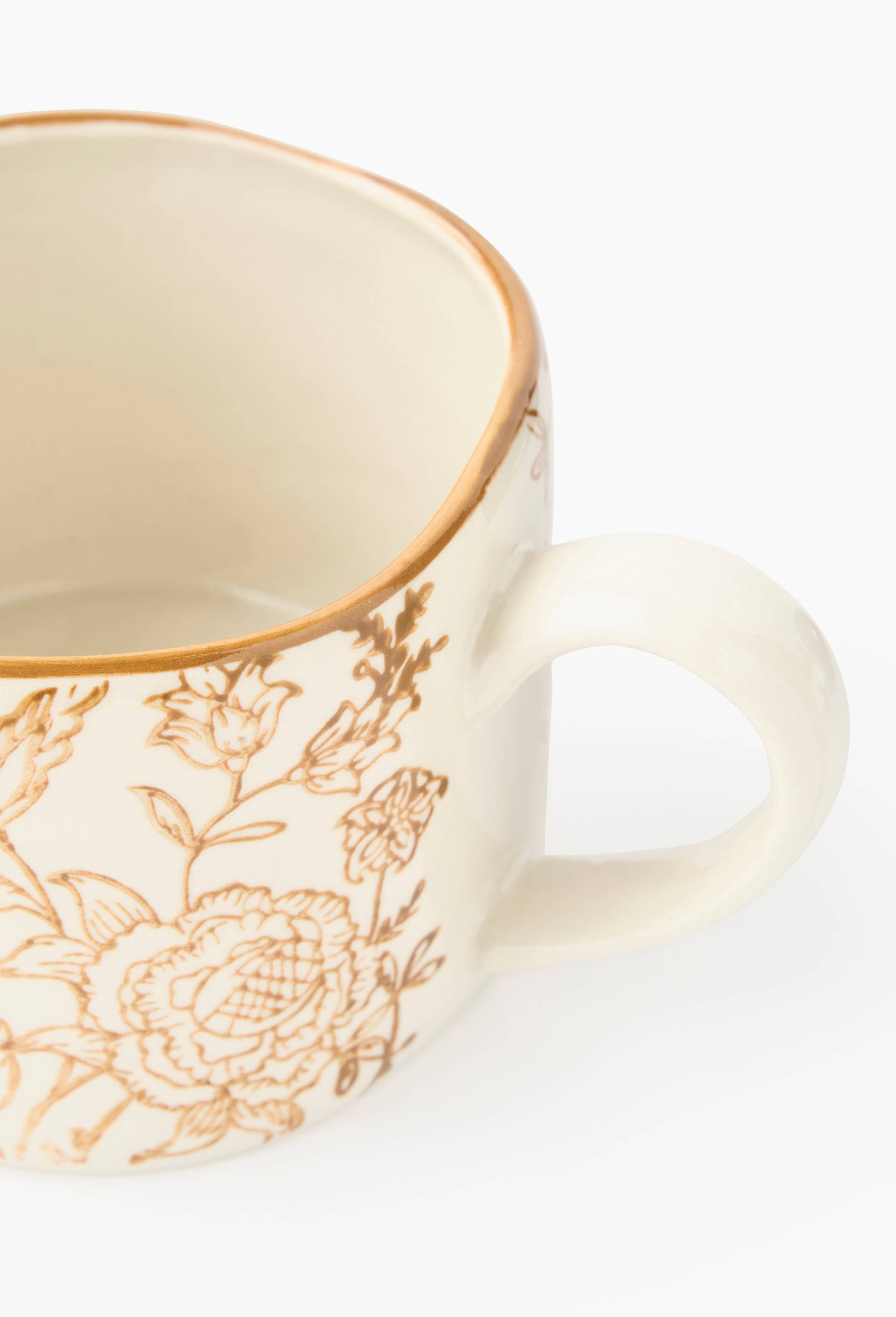 Tasse avec anse finition imprim&eacute;e, 30cl, Brun, large image number 1