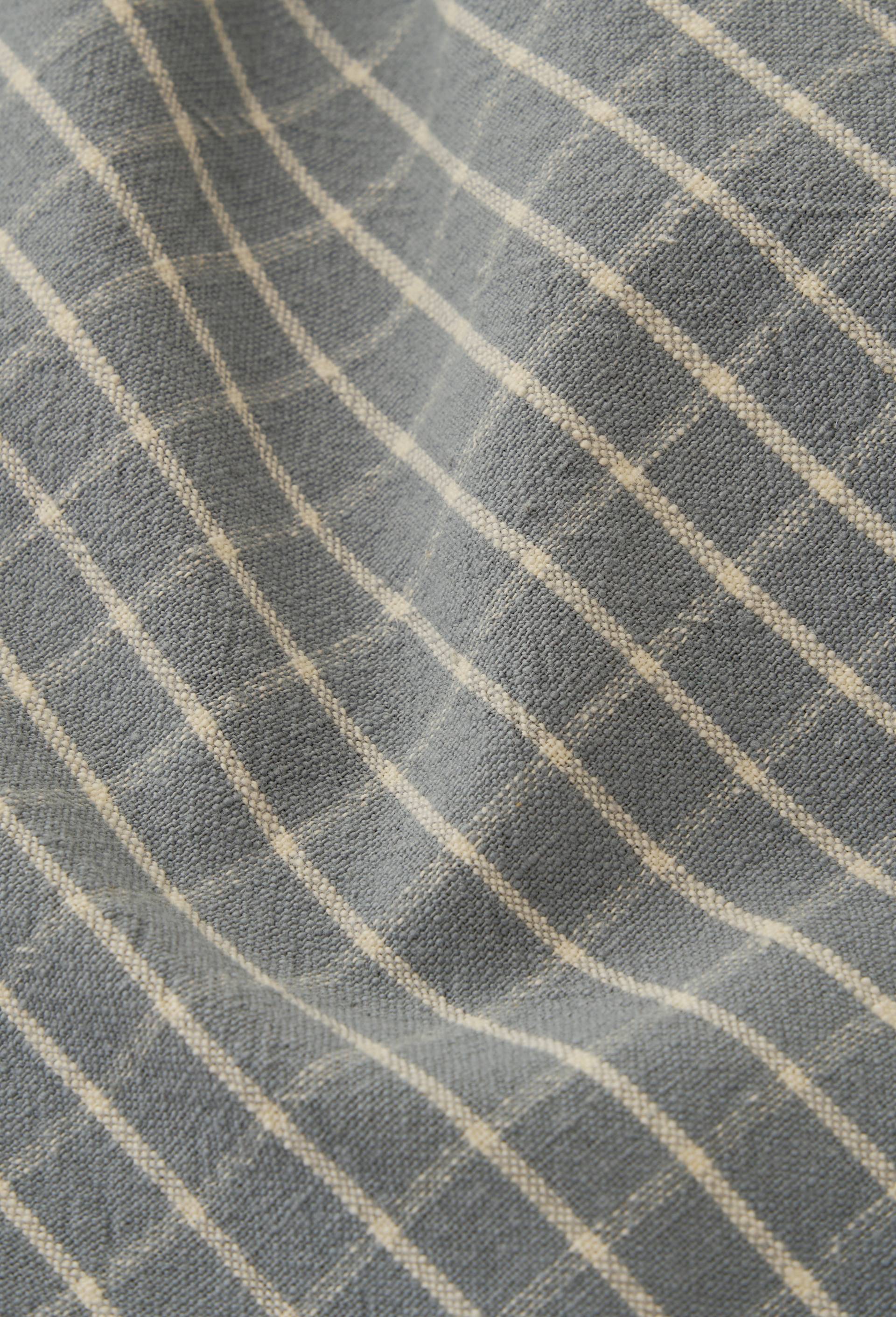 Nappe &agrave; carreaux, 170x250cm,  coton-lin, Gris, large image number 1