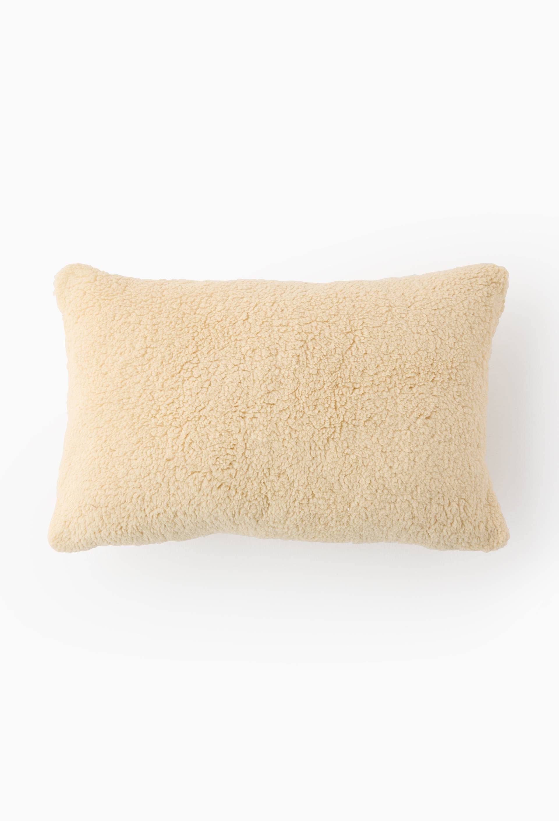 Coussin sherpa beige, 40x60cm, 100% polyester, Brun clair, large image number 0