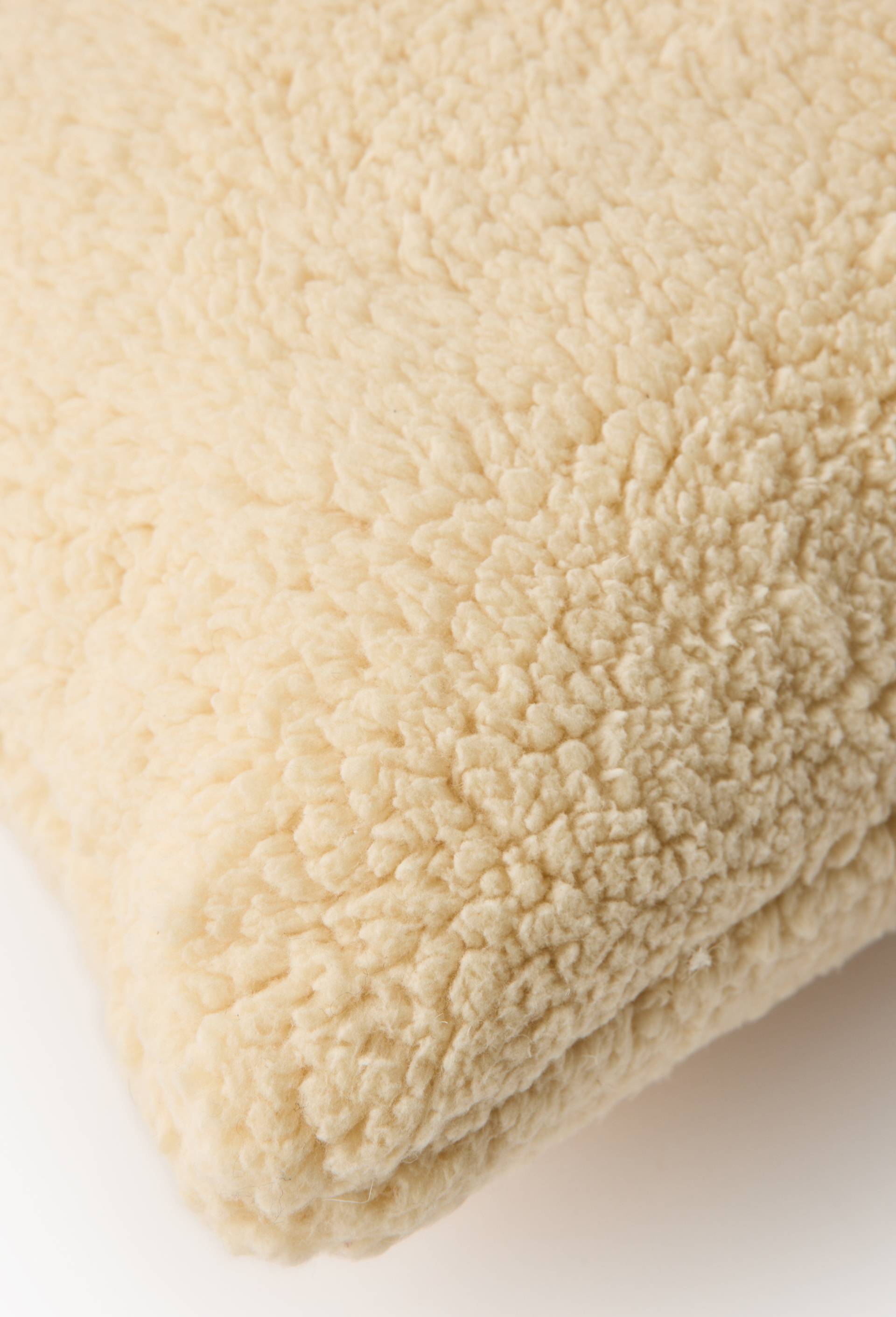 Coussin sherpa beige, 40x60cm, 100% polyester, Brun clair, large image number 1