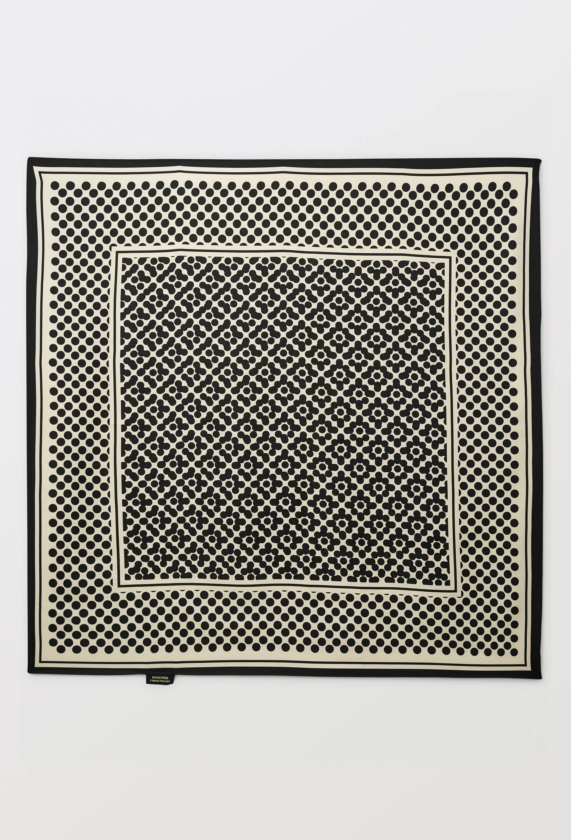 Foulard imprim&eacute;, mati&egrave;re recycl&eacute;e, Beige clair, large image number 0.0
