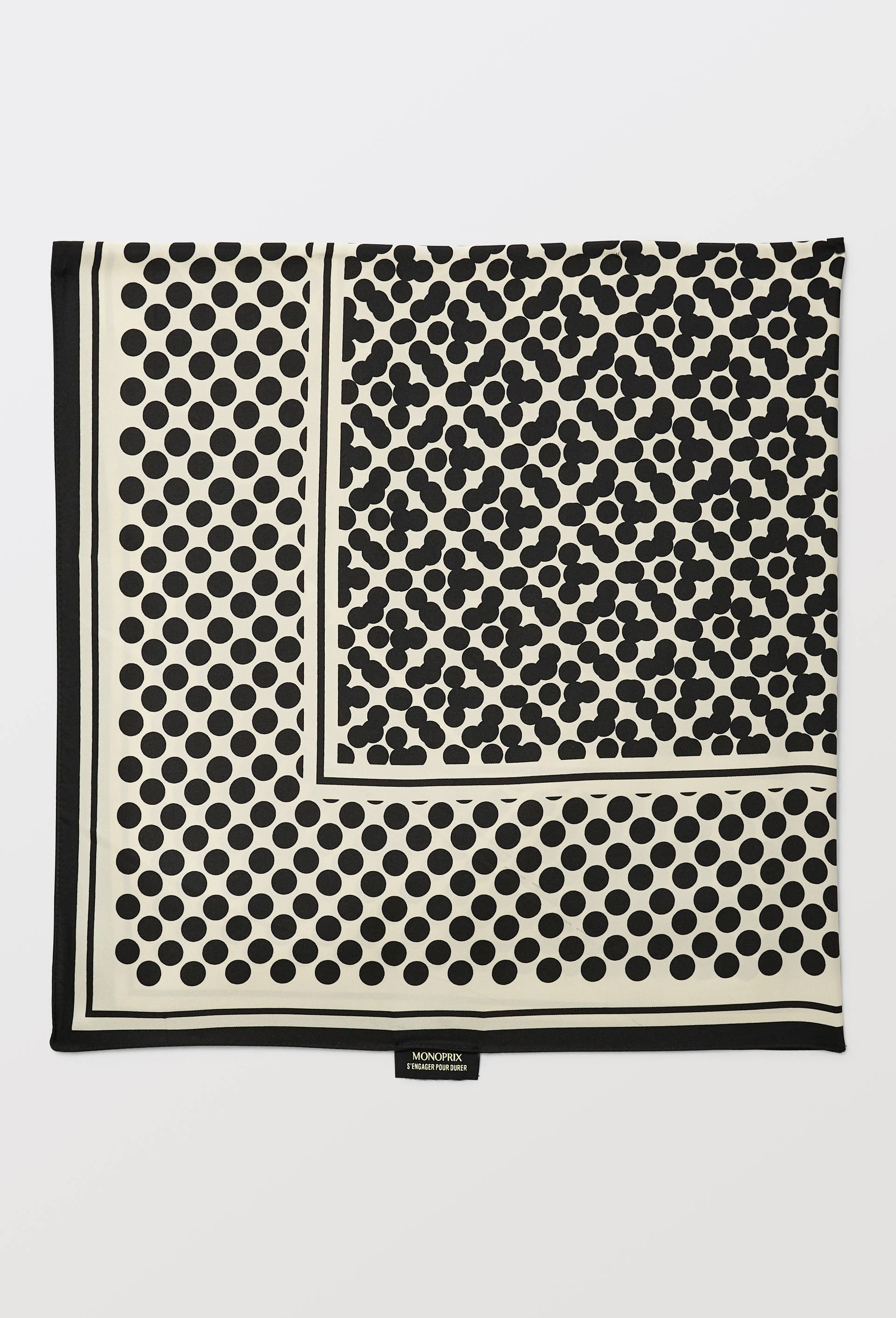 Foulard imprim&eacute;, mati&egrave;re recycl&eacute;e, Beige clair, large image number 2