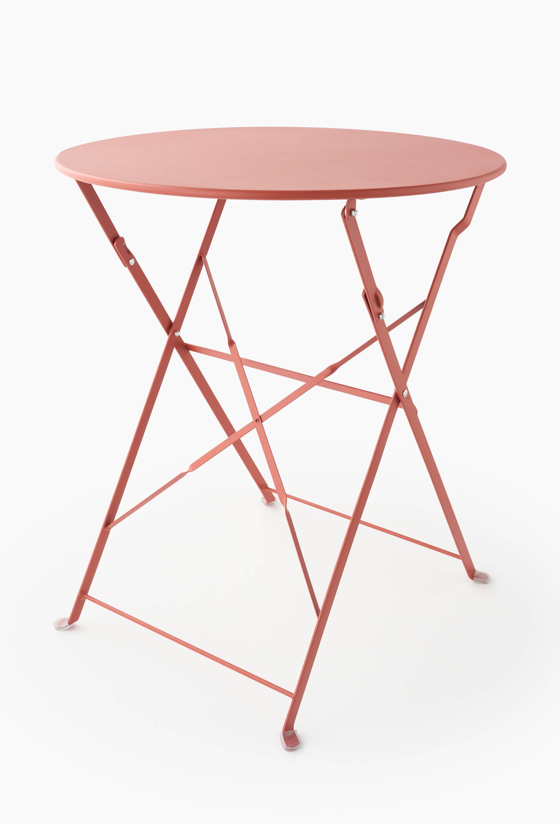Table ronde, D60xH70cm, en m&eacute;tal, Rouge fonc&eacute;, large image number 0