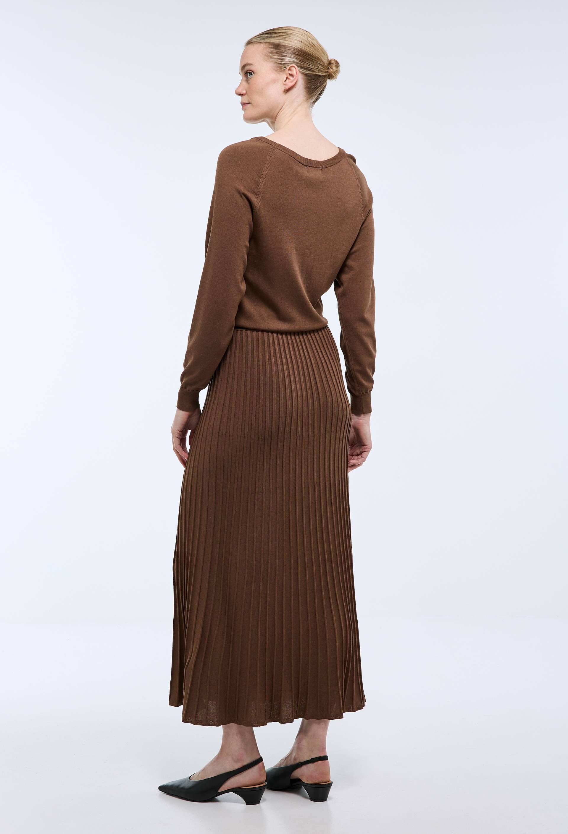 Robe en maille manches longues, Brun, large image number 2
