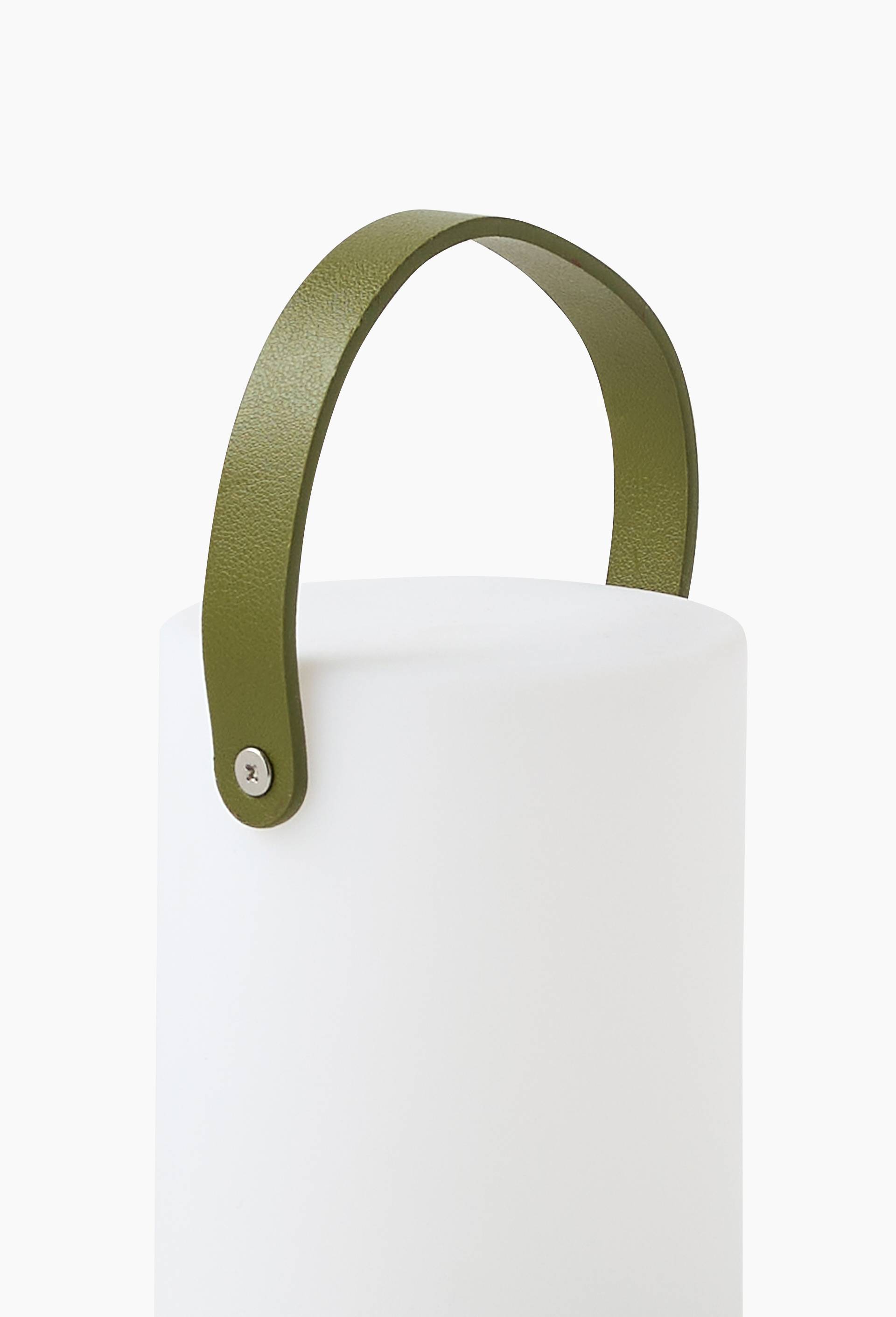Lampe LED anse, 11x10xH14cm, en plastique, Beige clair, large image number 1