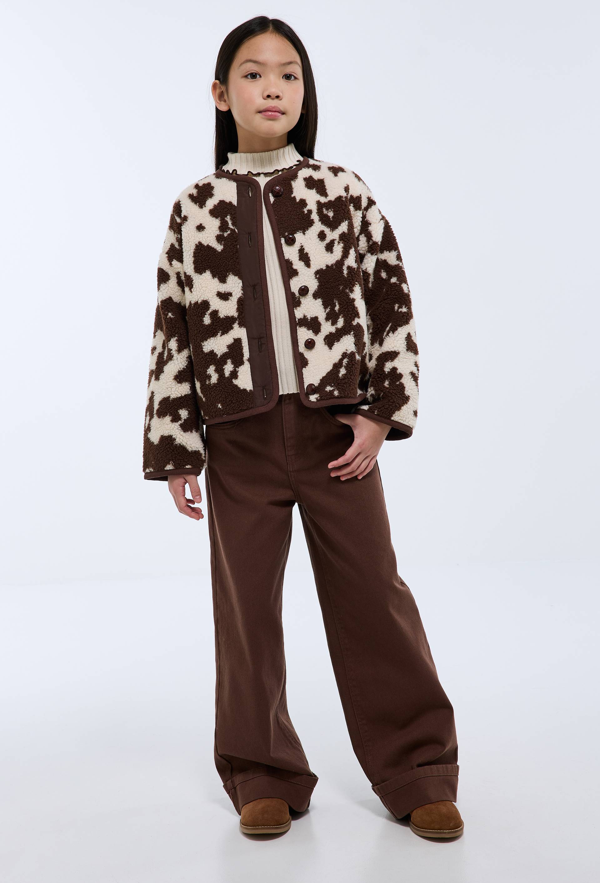 Jean en twill uni, Brun fonc&eacute;, large image number 0