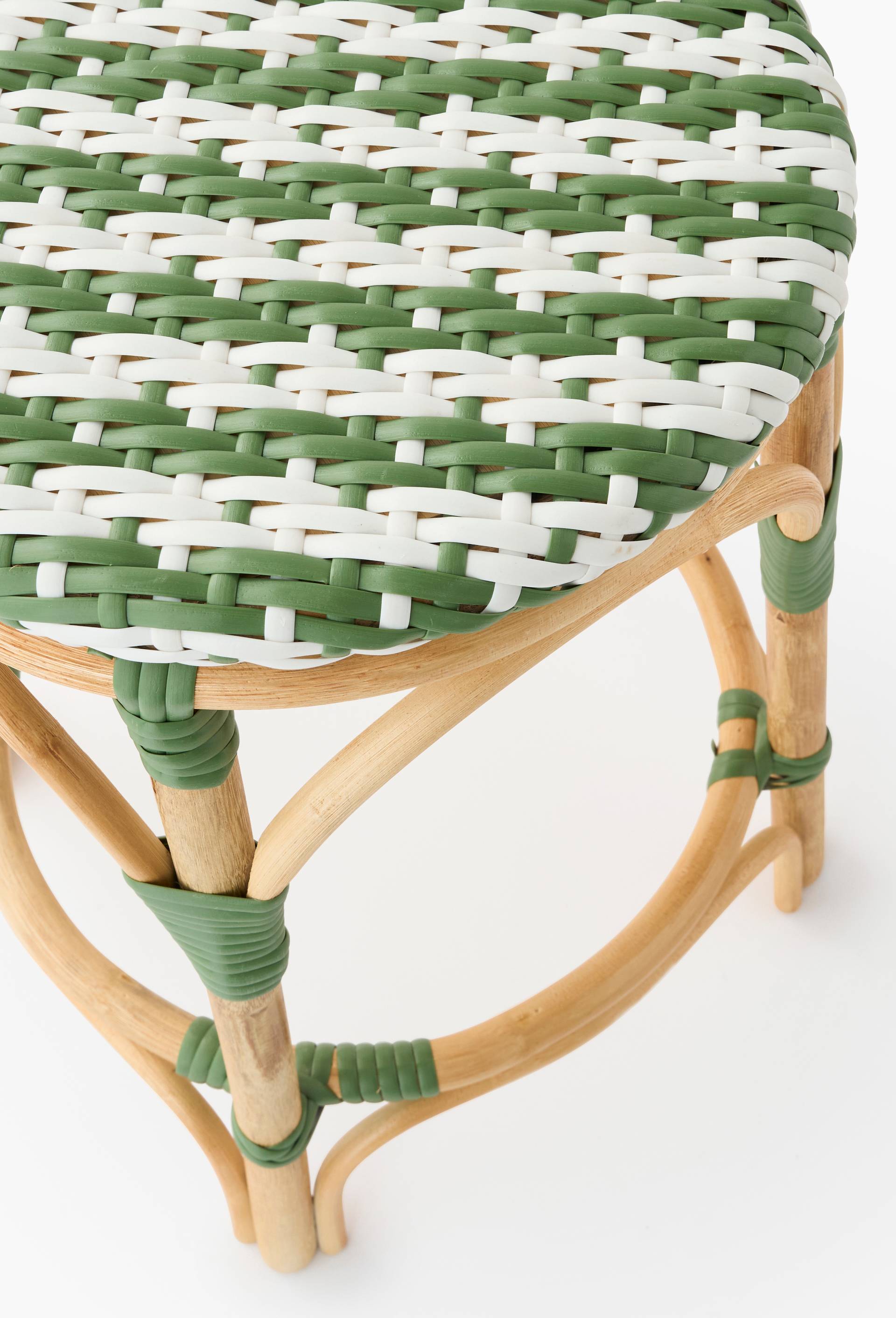 Tabouret bistrot, 42xH47cm, en rotin et plastique, Vert clair, large image number 1