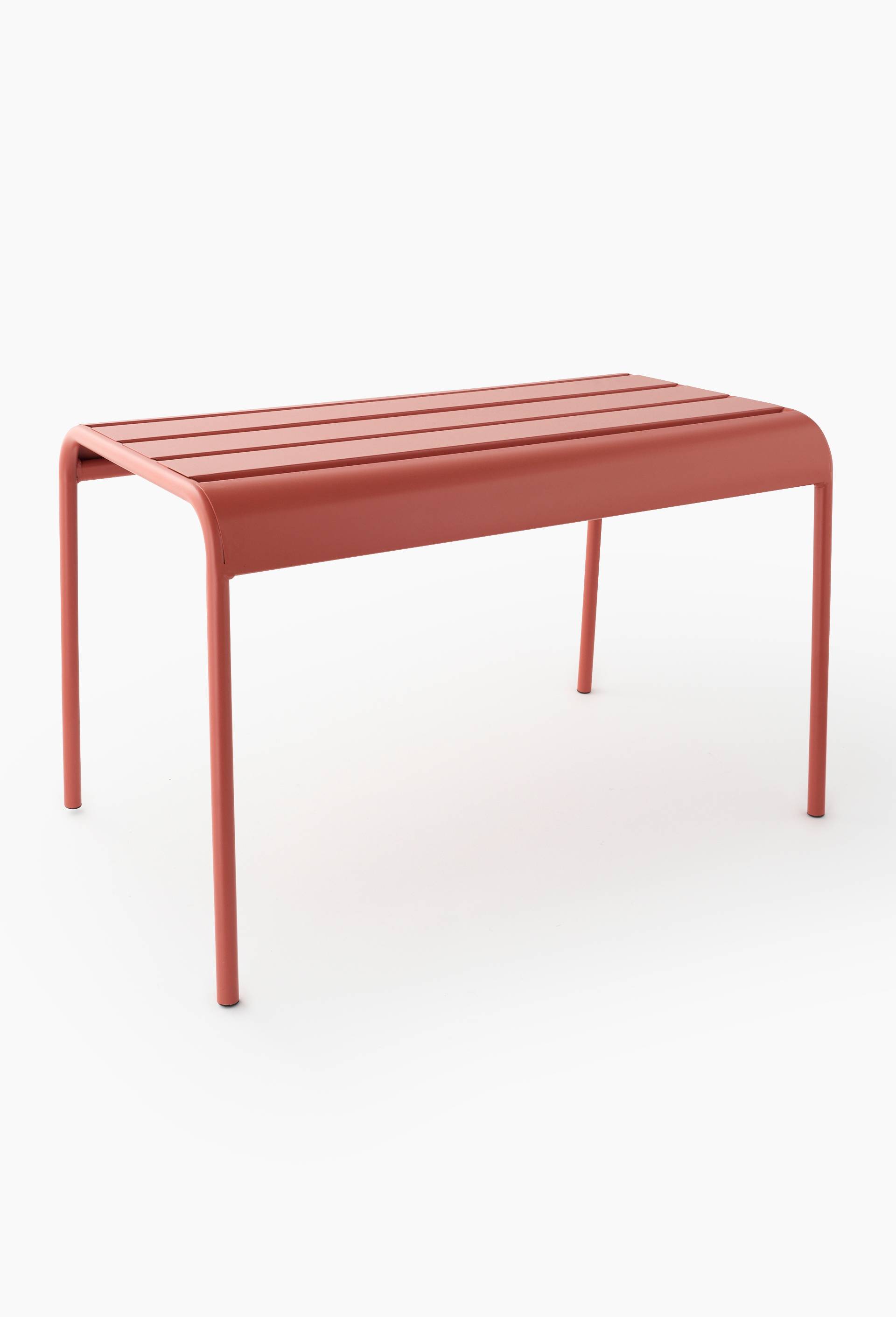 Banc &agrave; lattes, 70x39x42cm, en m&eacute;tal, Rouge fonc&eacute;, large image number 0.0