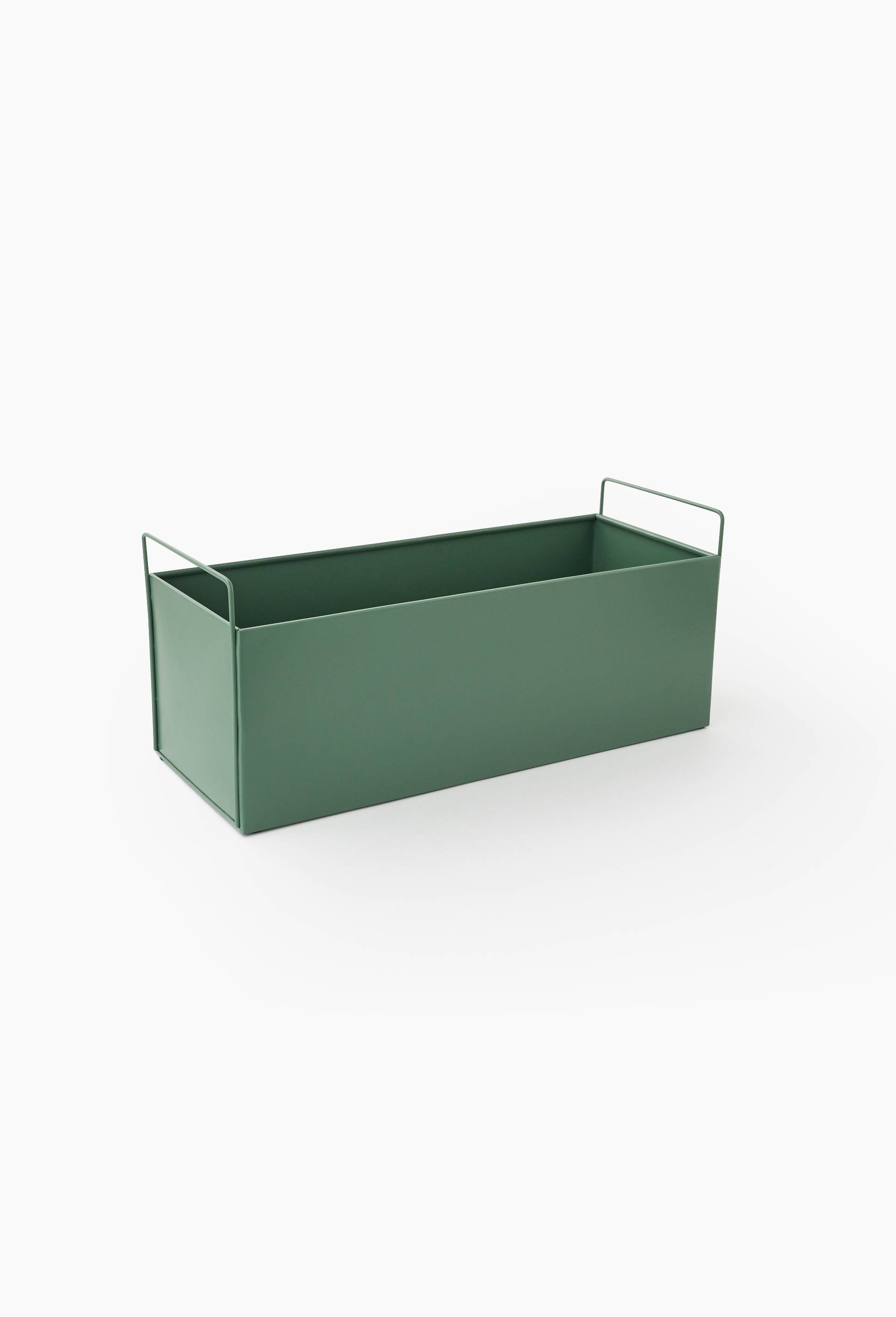 Jardini&egrave;re rectangulaire, 48x19x15cm, en m&eacute;tal, Vert clair, large image number 0