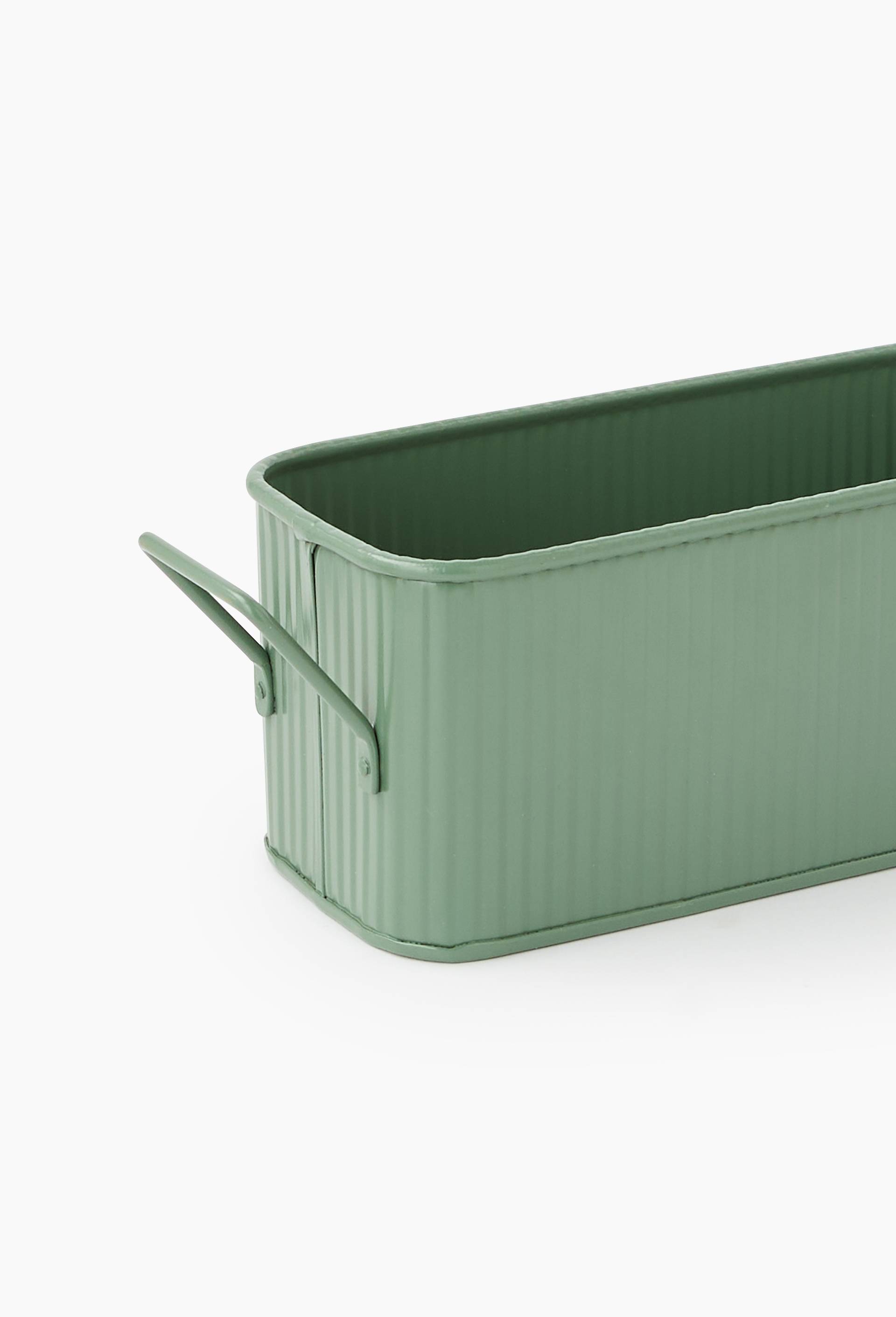 Mini jardini&egrave;re, 20x9cm, en m&eacute;tal, Vert clair, large image number 1