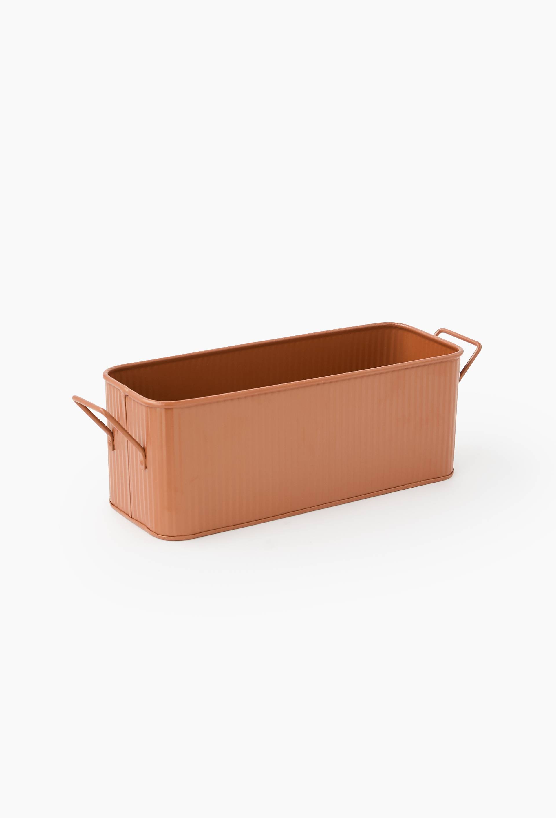 Mini jardini&egrave;re, 27x10cm, en m&eacute;tal, Brun, large image number 0