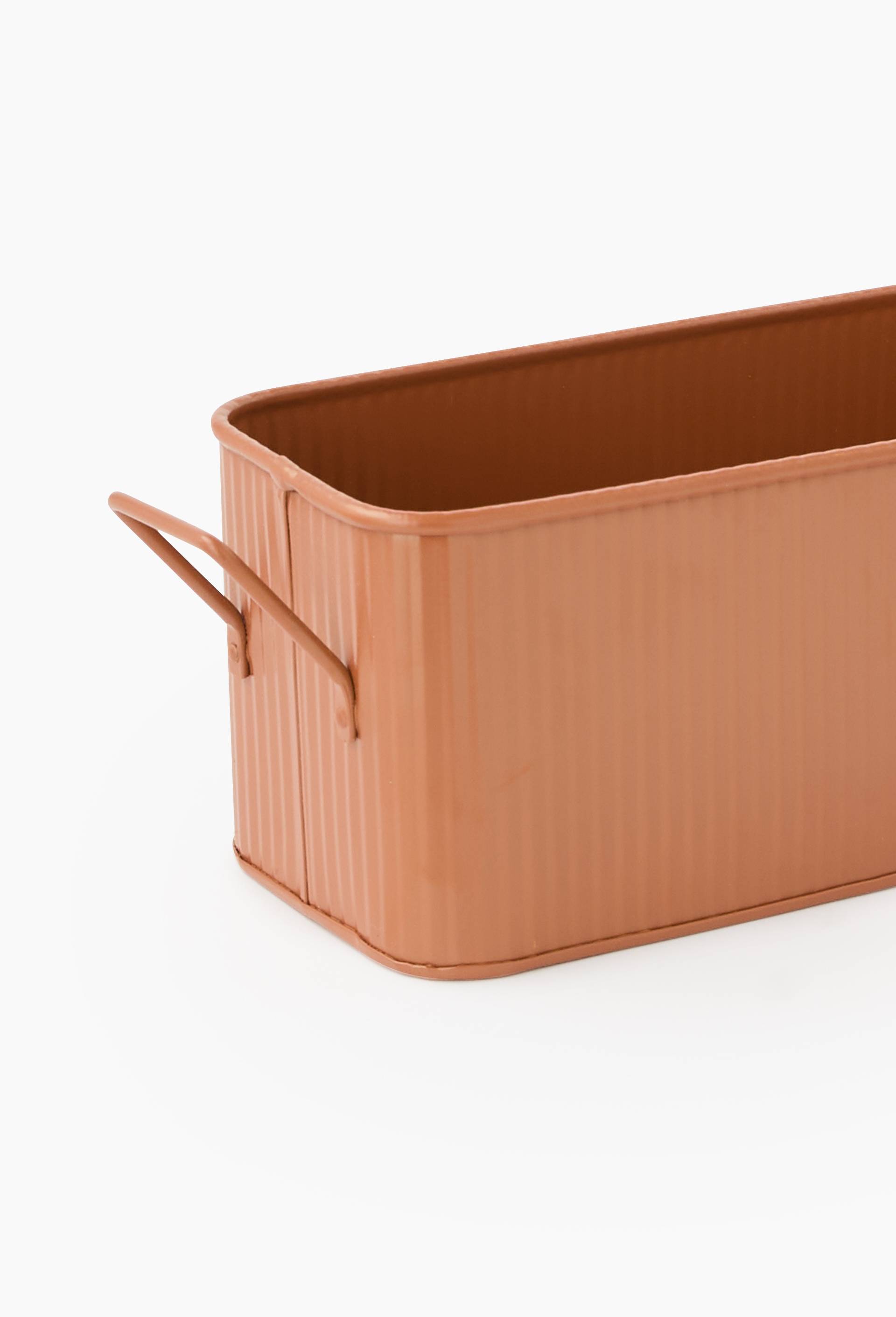 Mini jardini&egrave;re, 27x10cm, en m&eacute;tal, Brun, large image number 1