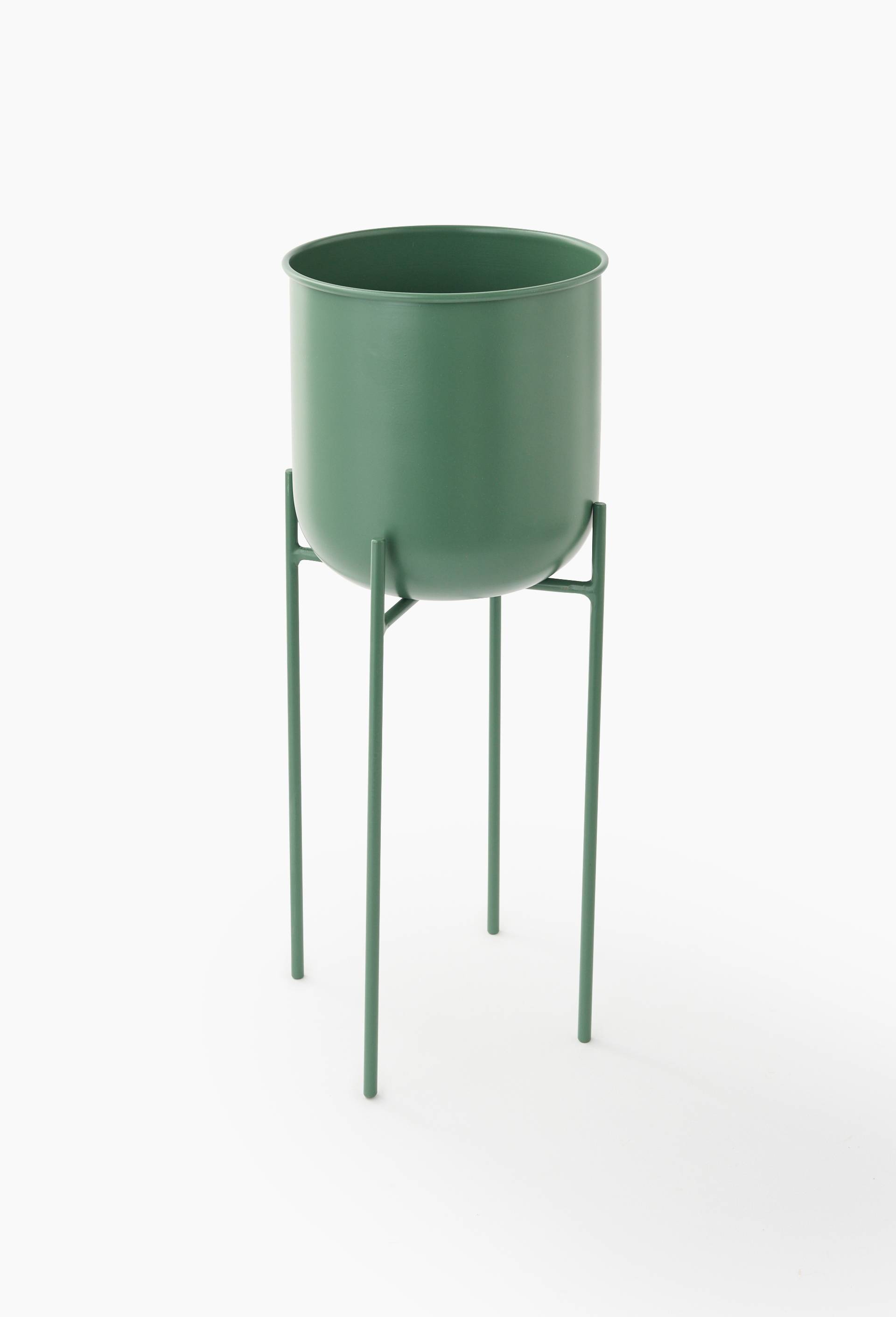 Cache-pot avec pied amovible, 45x19cm, en m&eacute;tal, Vert clair, large image number 0.0