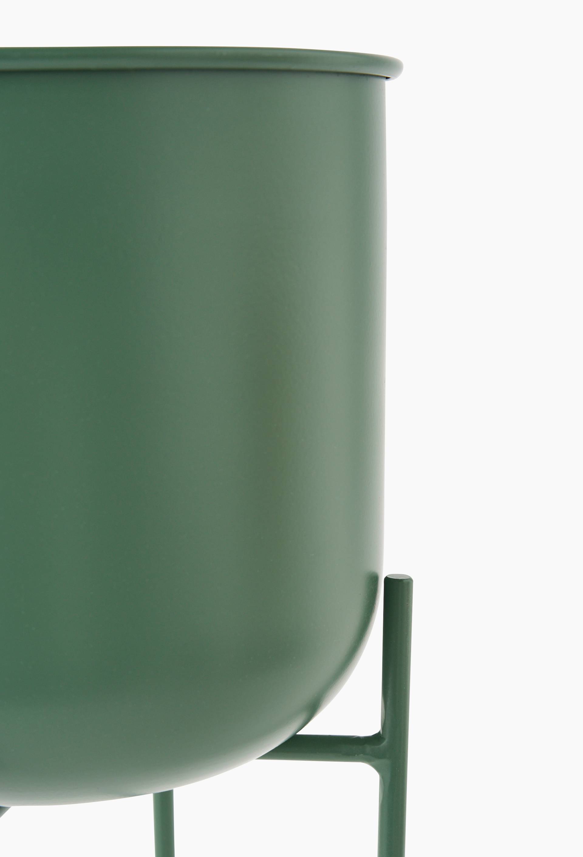 Cache-pot avec pied amovible, 45x19cm, en m&eacute;tal, Vert clair, large image number 1.0