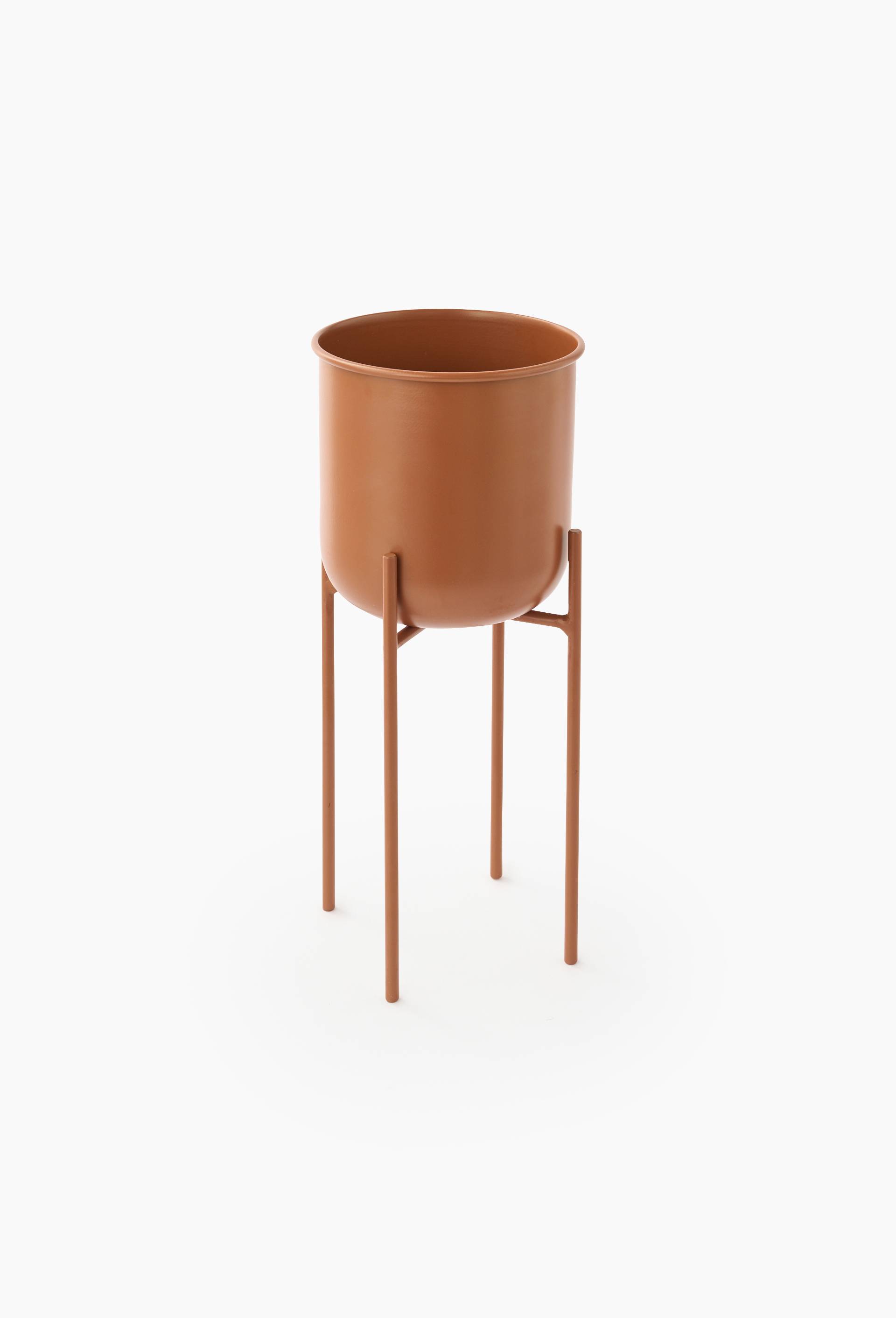Cache-pot avec pied amovible, en m&eacute;tal, Rouge fonc&eacute;, swatch image