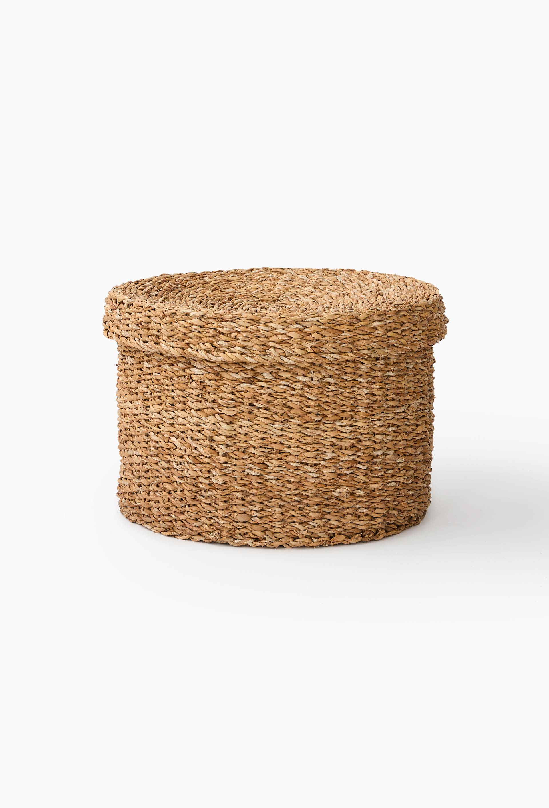 Bo&icirc;te ronde, en jonc de mer, Beige clair, large image number 1
