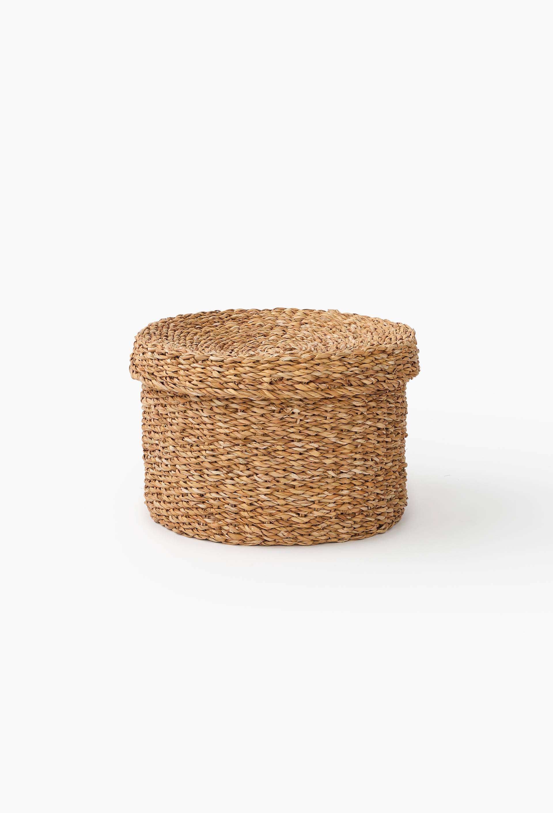 Bo&icirc;te ronde, en jonc de mer, Beige clair, large image number 2.0