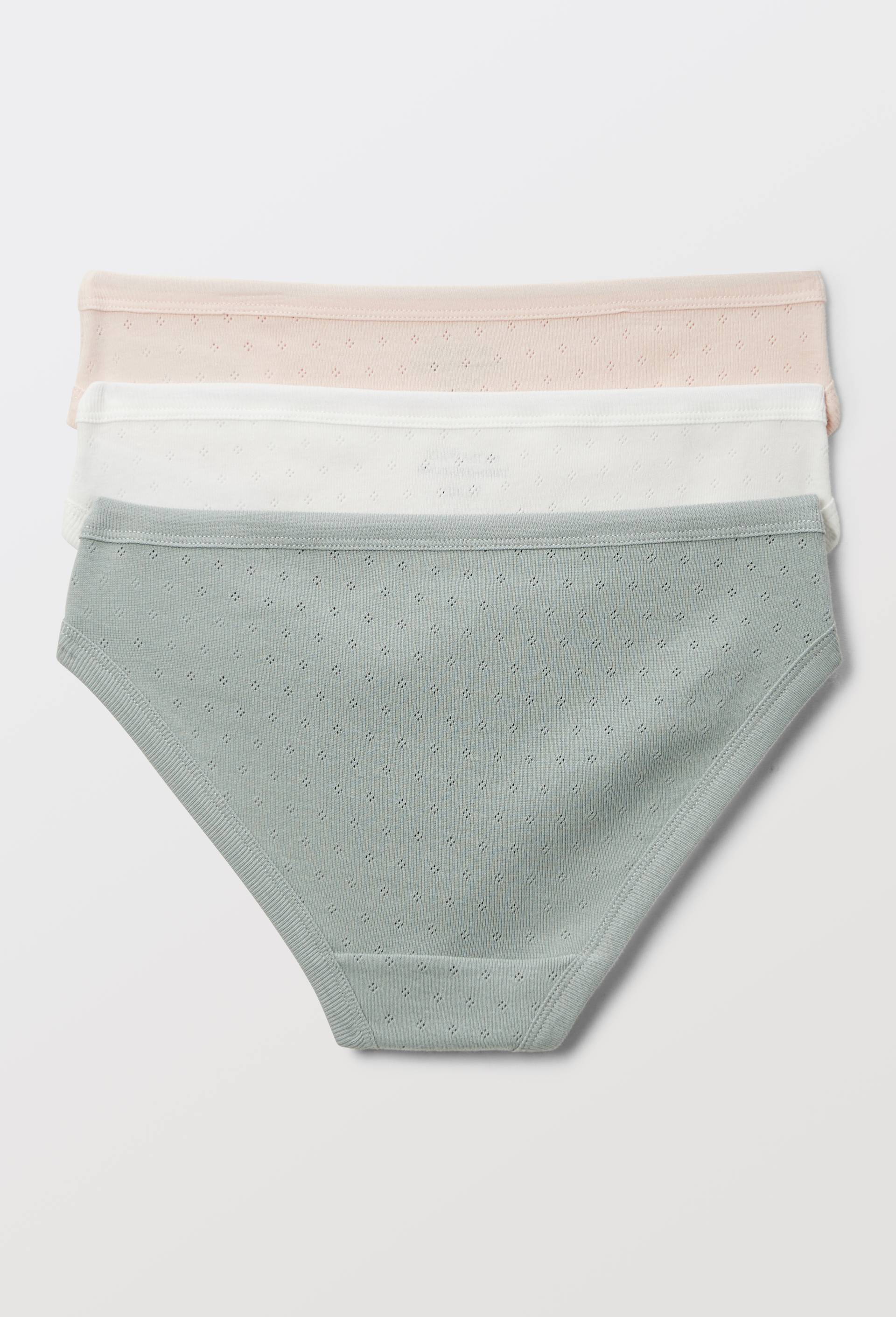 Lot de 3 culottes pointelle en coton BIO, Vert fonc&eacute;, large image number 1