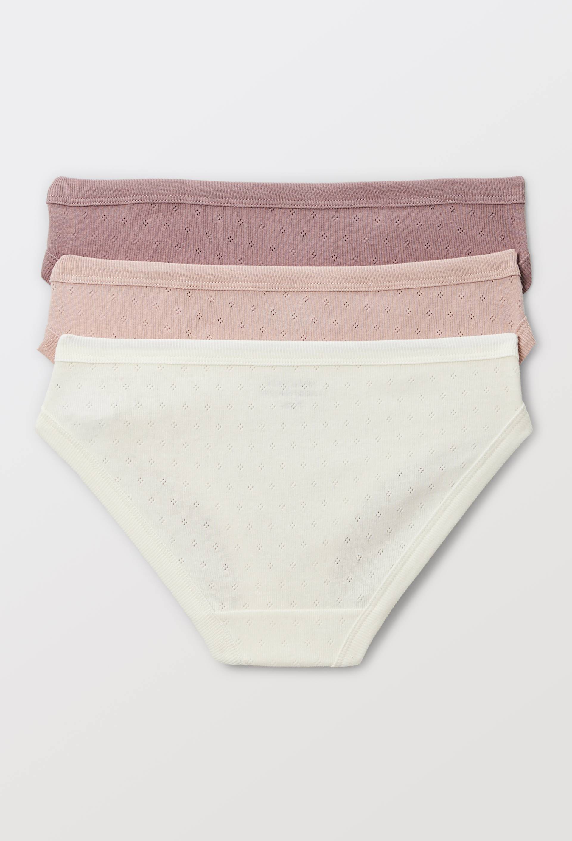 Lot de 3 culottes pointelle en coton BIO, Rose clair, large image number 1
