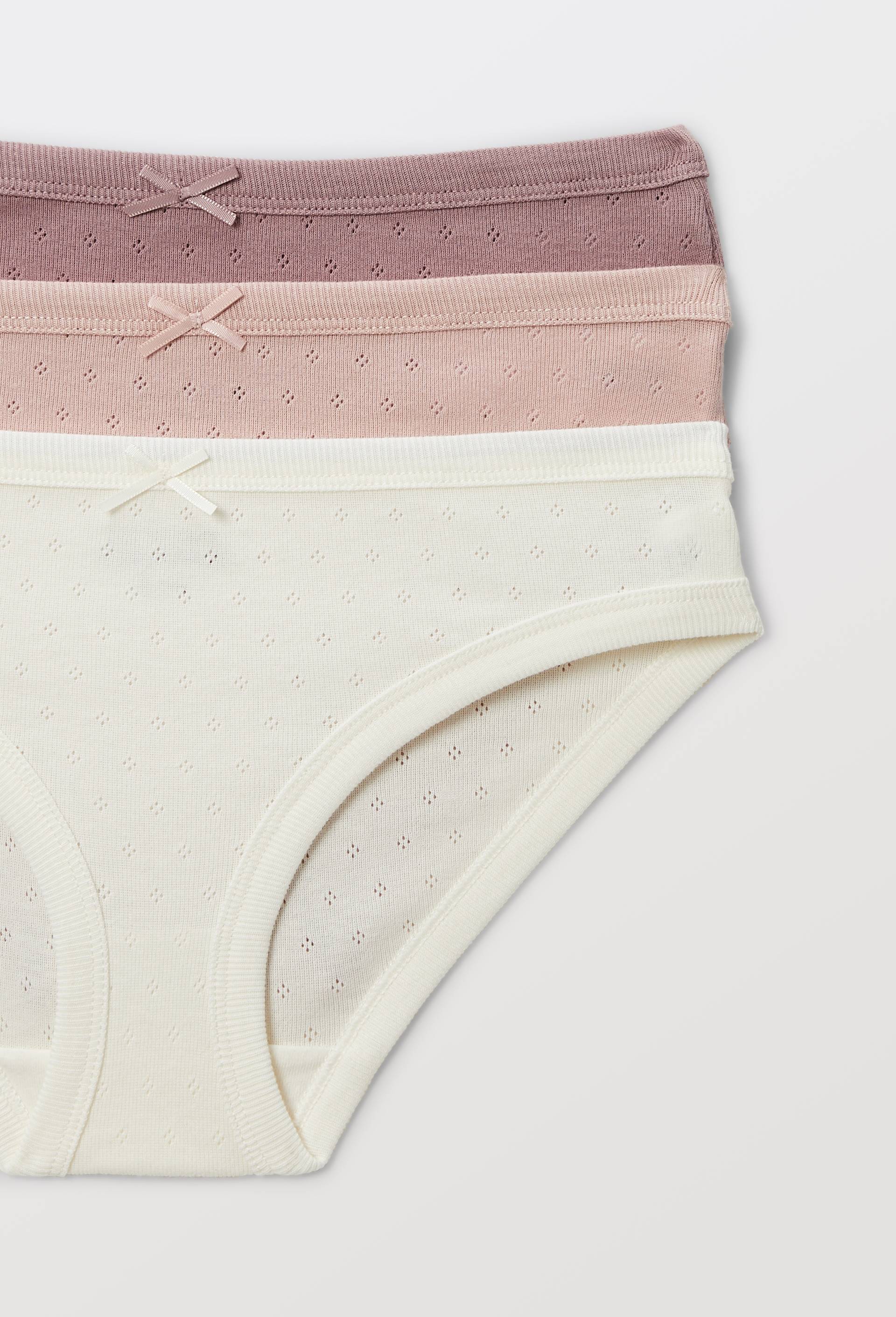 Lot de 3 culottes pointelle en coton BIO, Rose clair, large image number 2.0