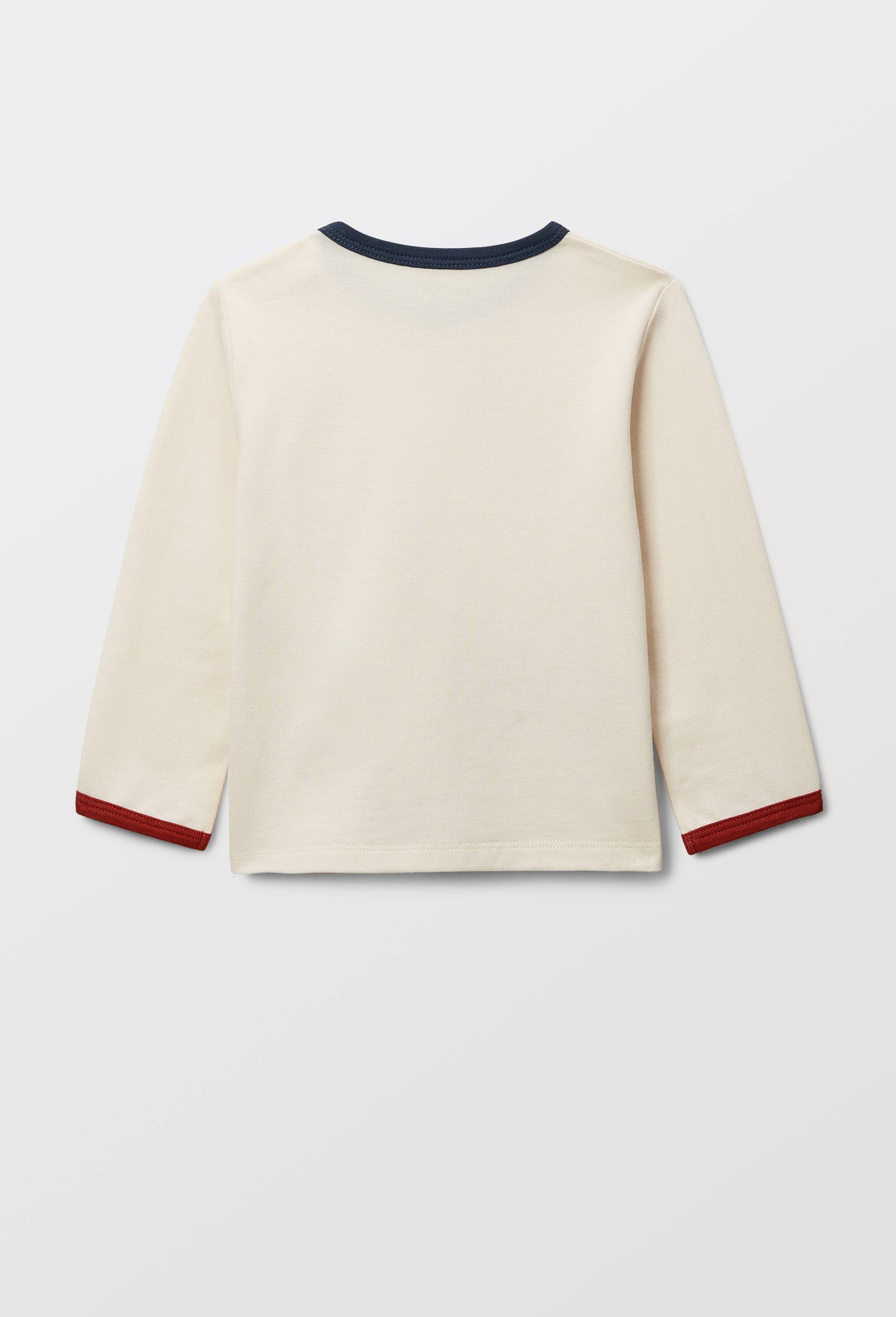 T-shirt manches longues imprim&eacute; en coton BIO GOTS, Beige clair, large image number 2