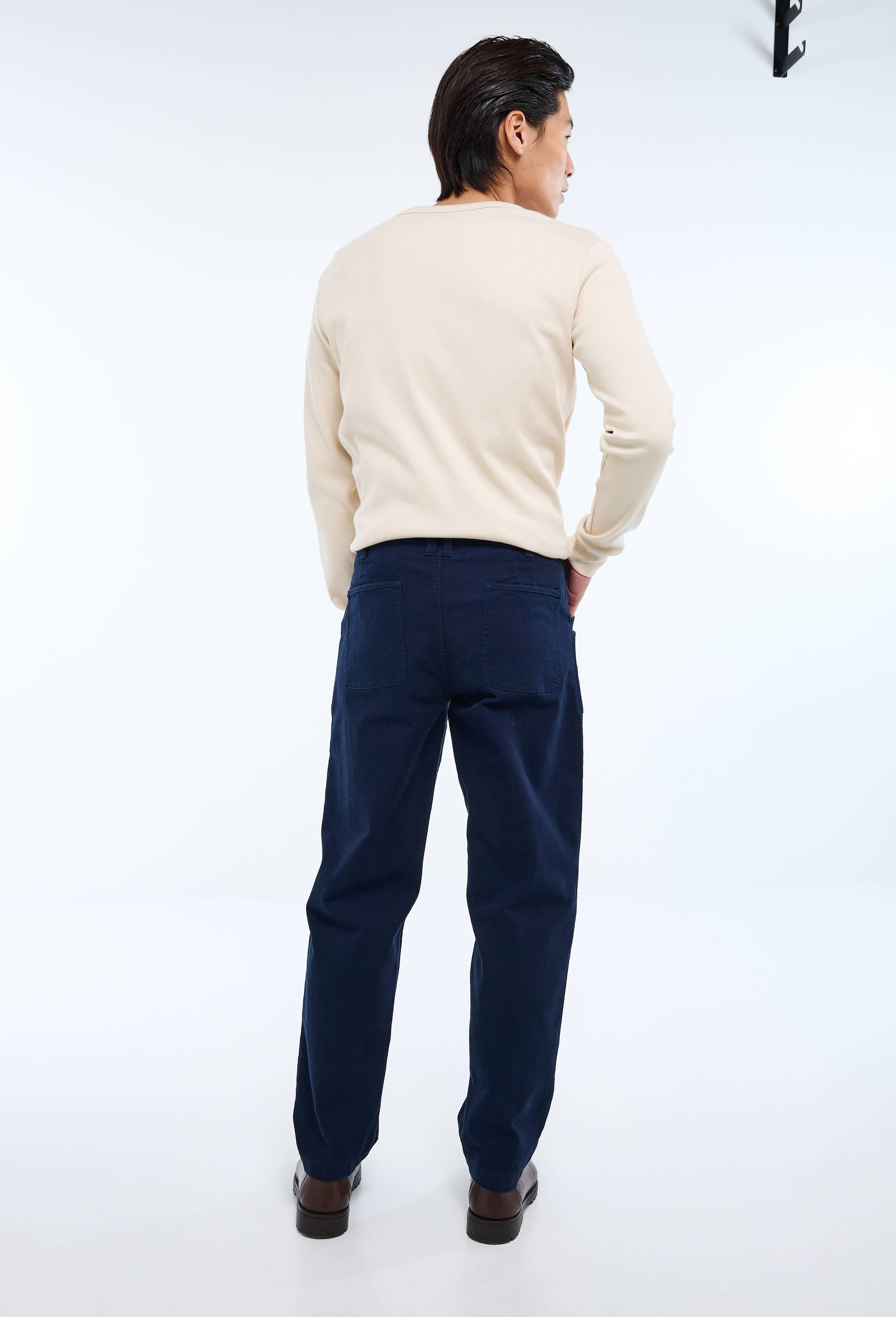 Pantalon en coton BIO GOTS, Bleu fonc&eacute;, large image number 1