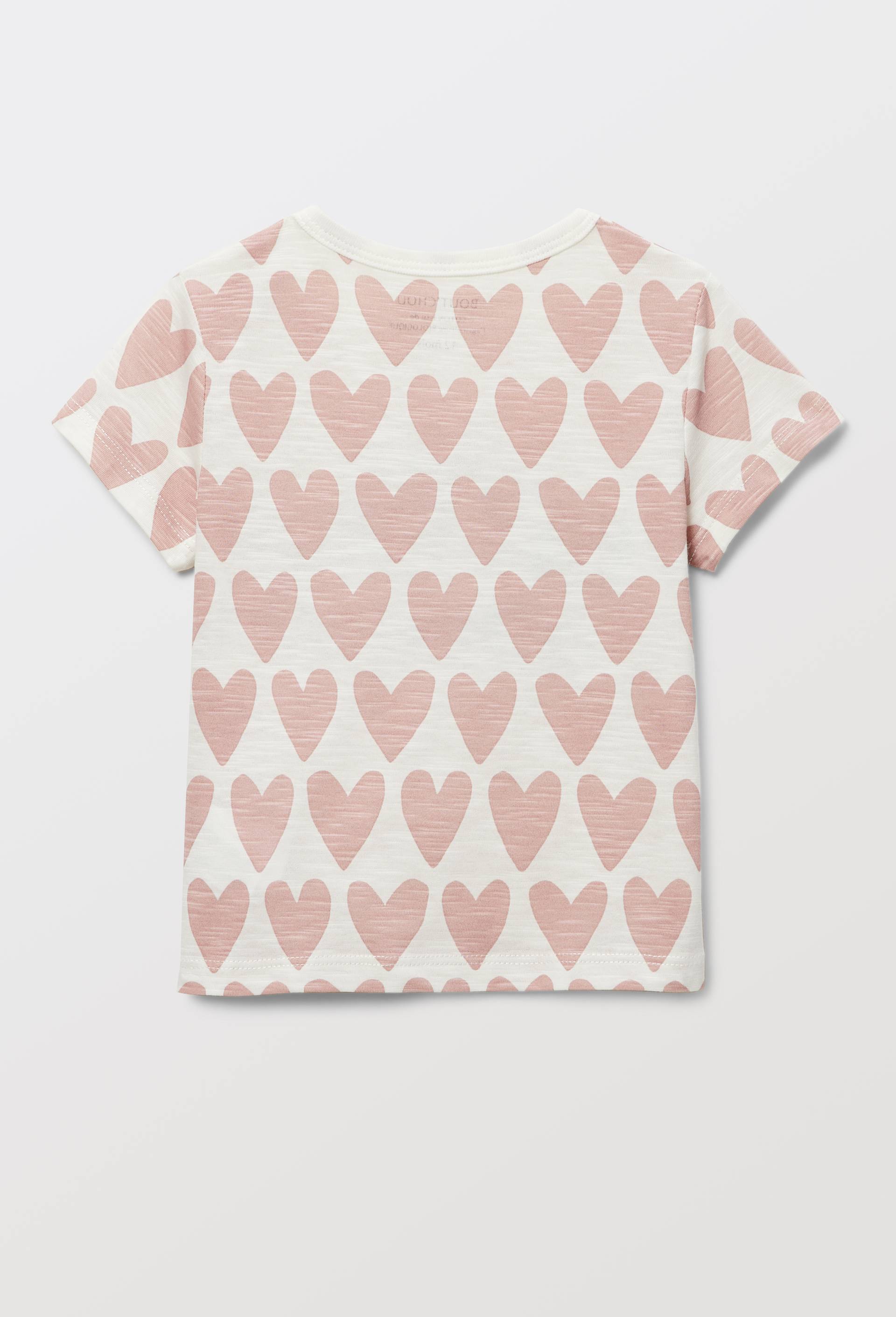T-shirt manches courtes imprim&eacute; en coton BIO GOTS, Rose, large image number 1