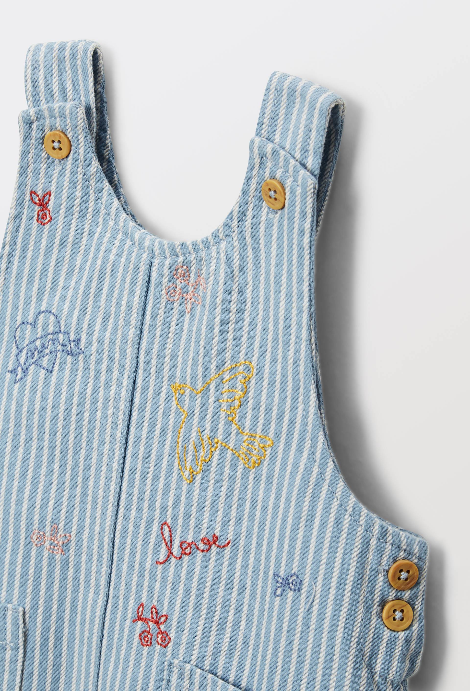 Robe ray&eacute;e en coton BIO GOTS, Bleu, large image number 3
