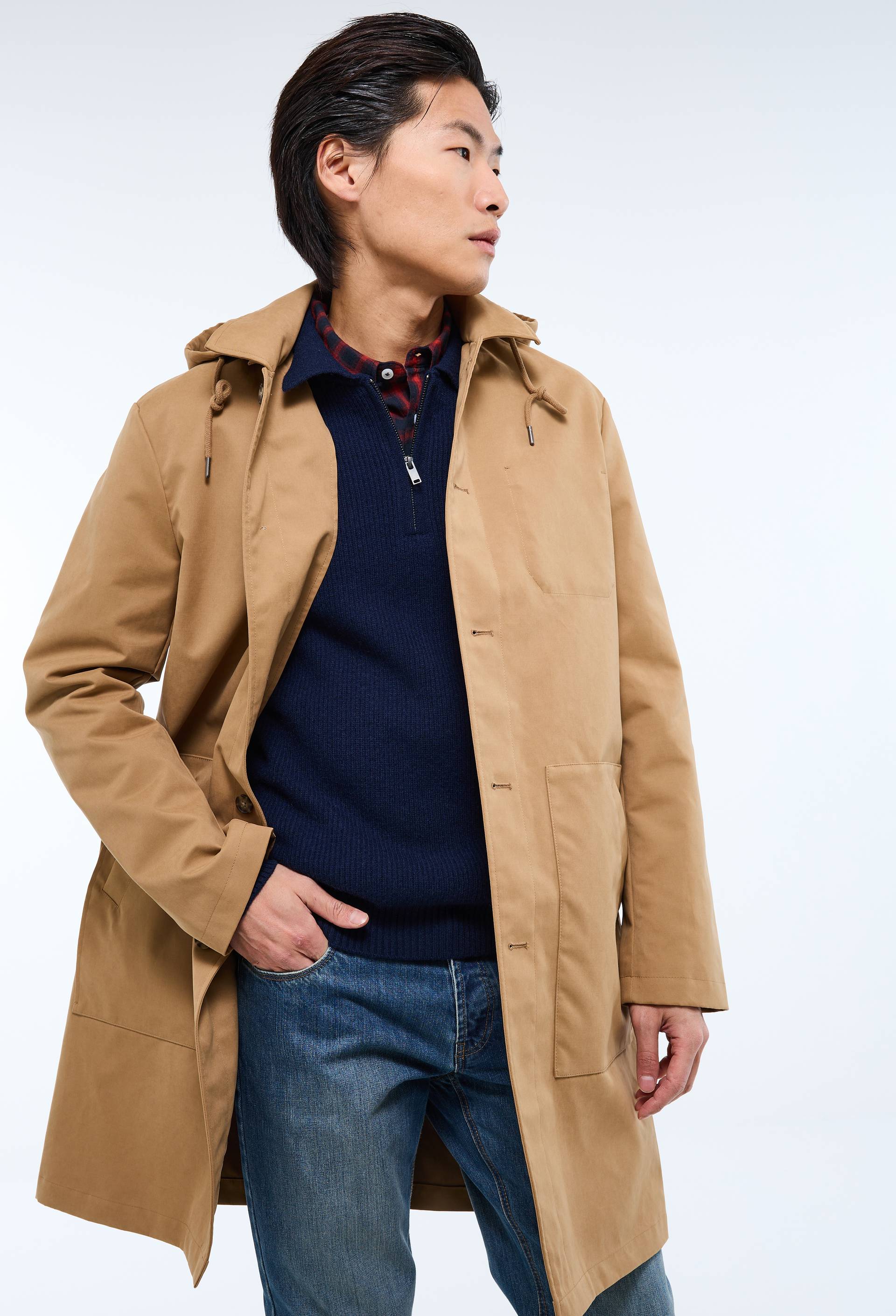 Trench d&eacute;perlant &agrave; capuche amovible, Beige, large image number 0