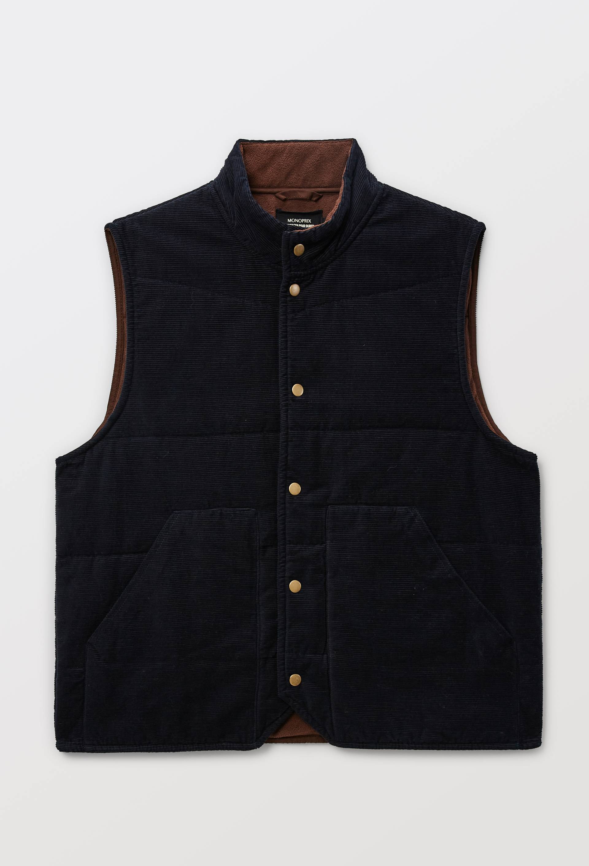 Veste sans manche en velours, Bleu fonc&eacute;, large image number 4