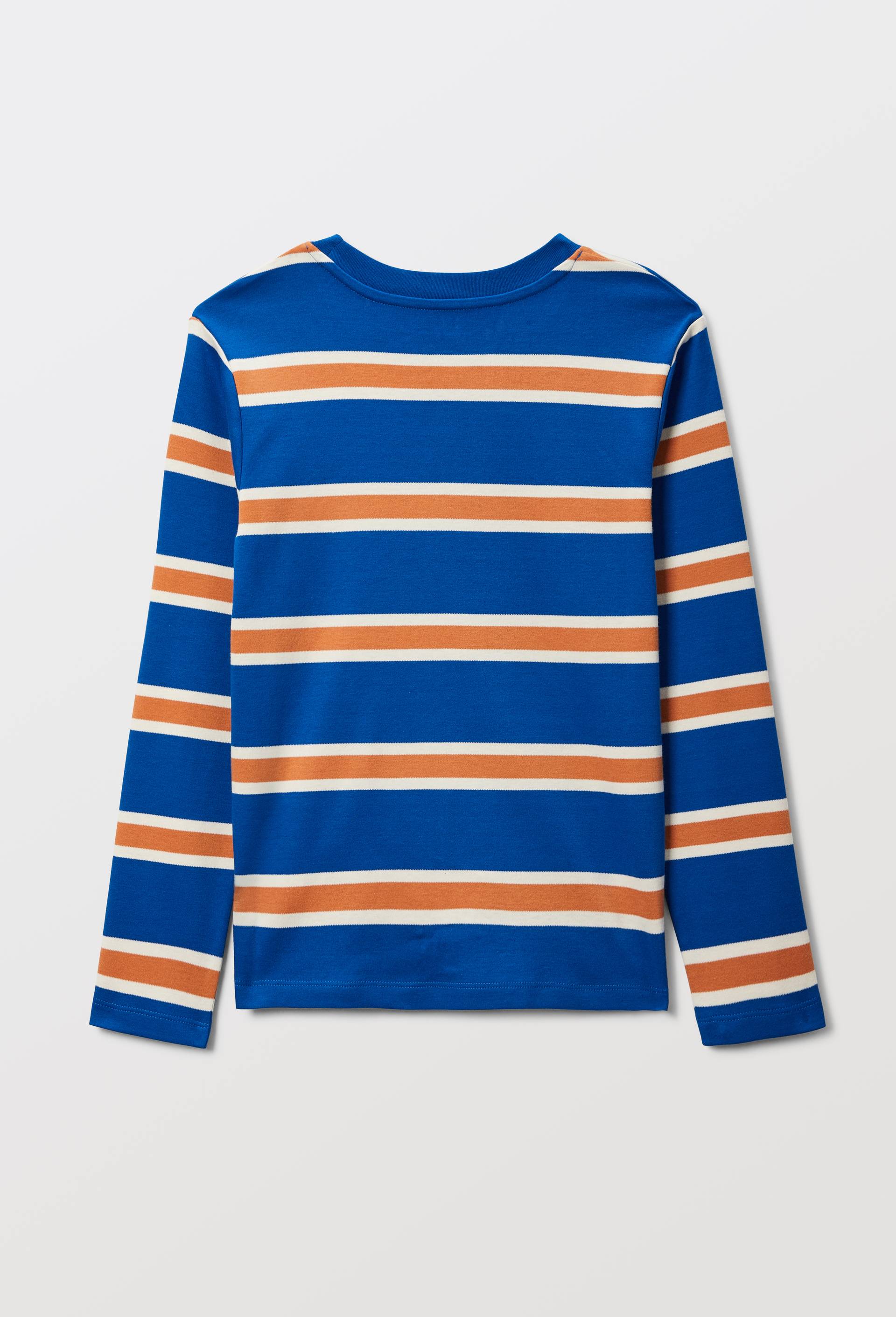 T-shirt manches longues ray&eacute; en coton BIO GOTS, Bleu, large image number 2