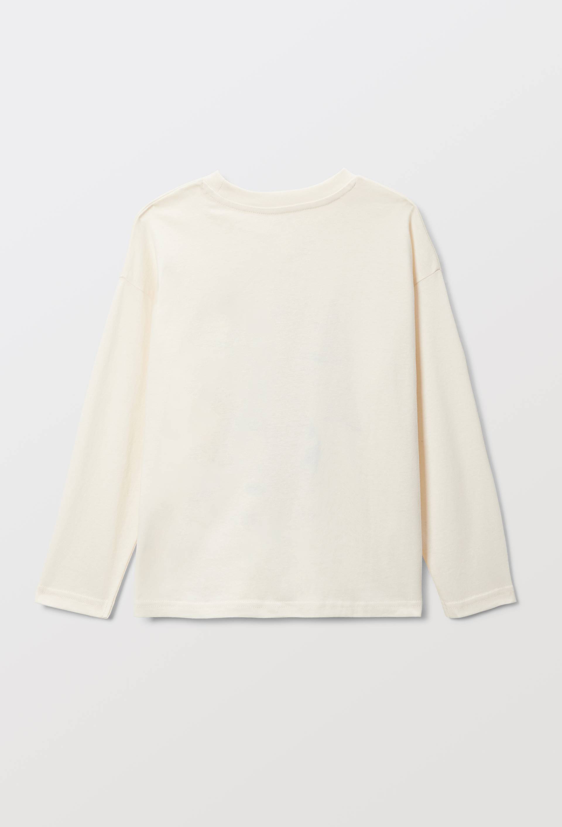 T-shirt manches longues imprim&eacute; en coton BIO certifi&eacute; GOTS, Beige clair, large image number 2