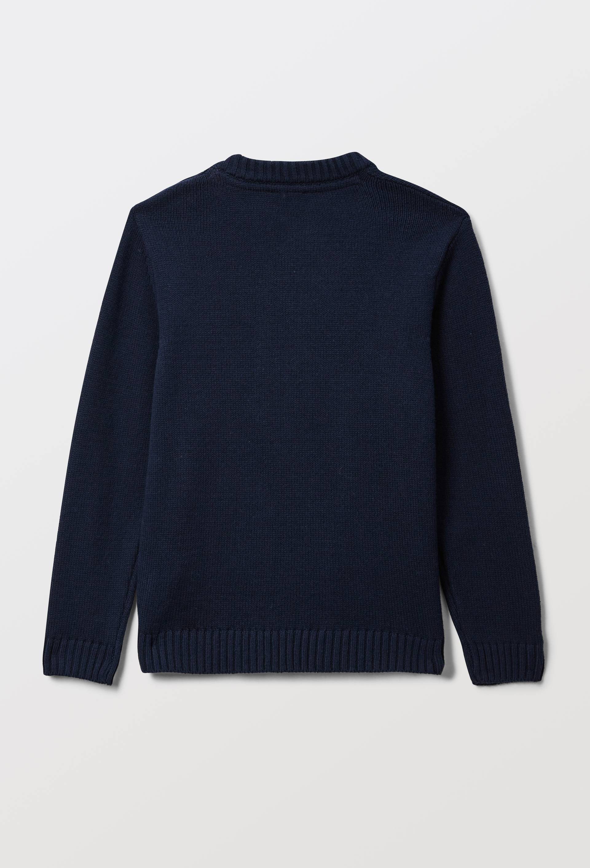 Pull avec motifs en coton, Bleu fonc&eacute;, large image number 2