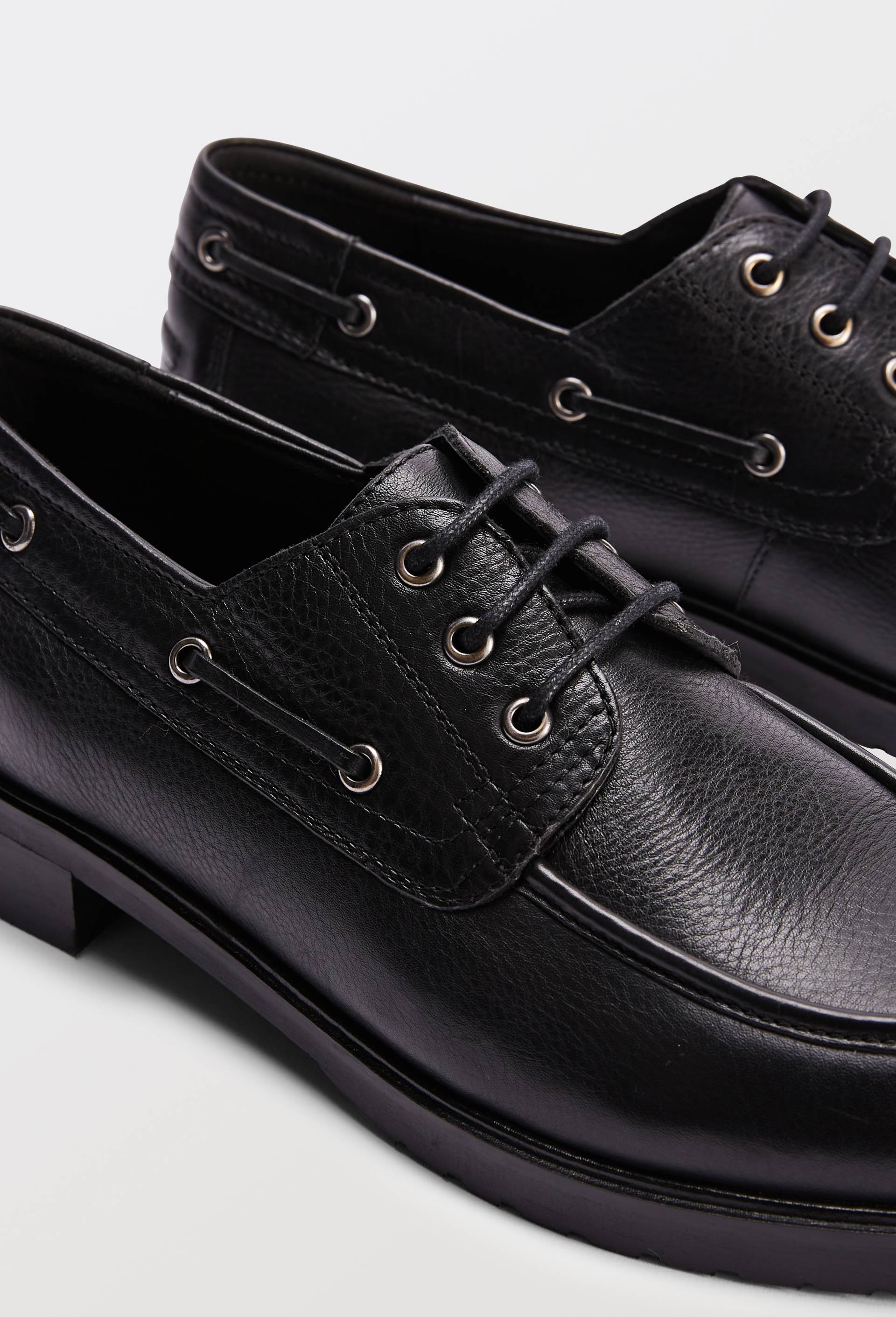 Chaussures bateau en cuir, Noir, large image number 2.0